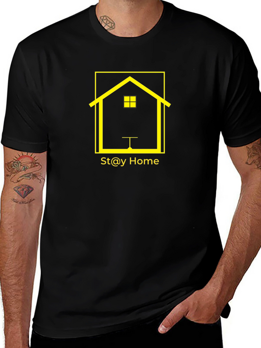 Stay Home Graphic T-Shirt - Black