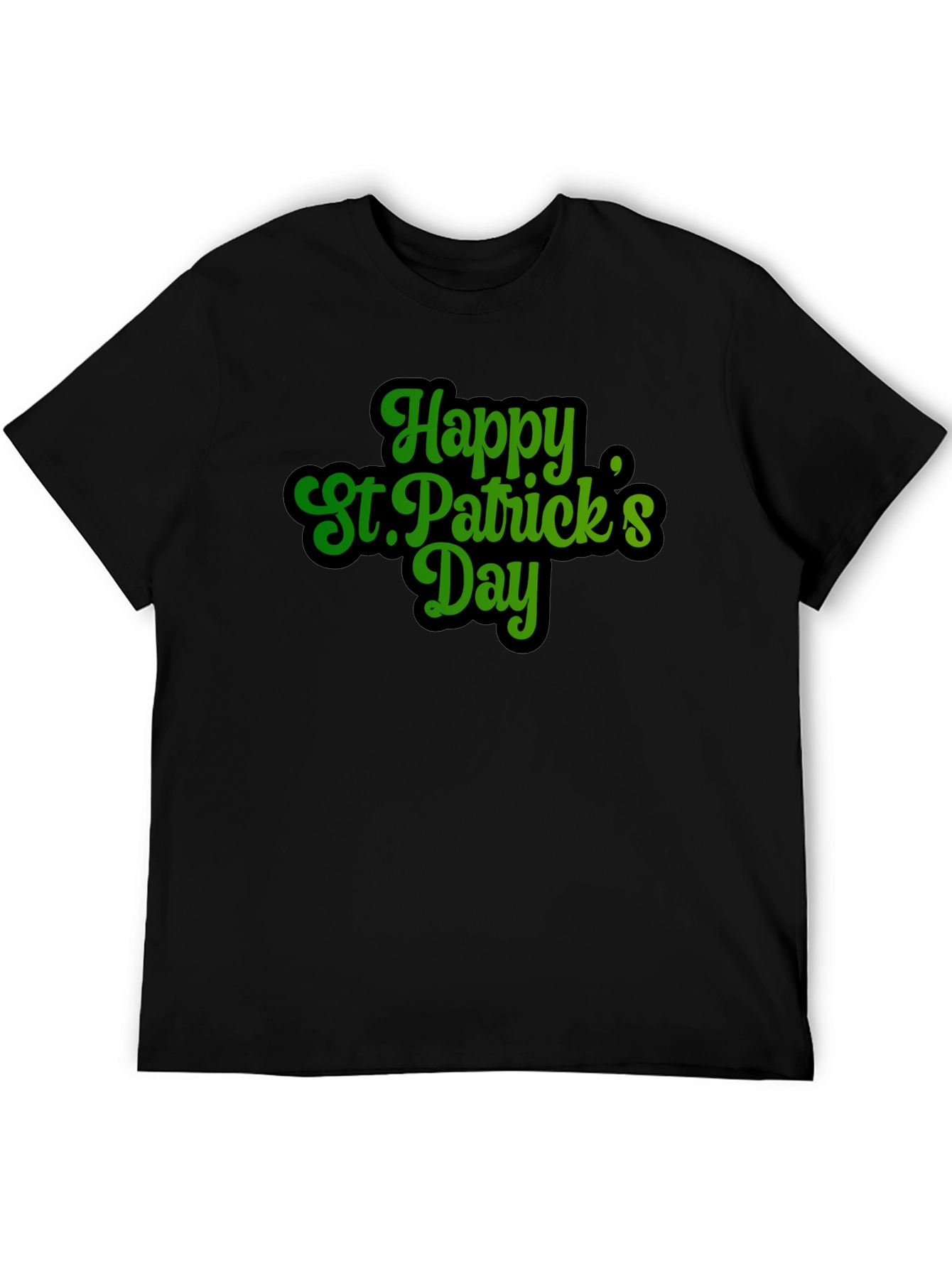 Happy St. Patricks Day Black T-Shirt