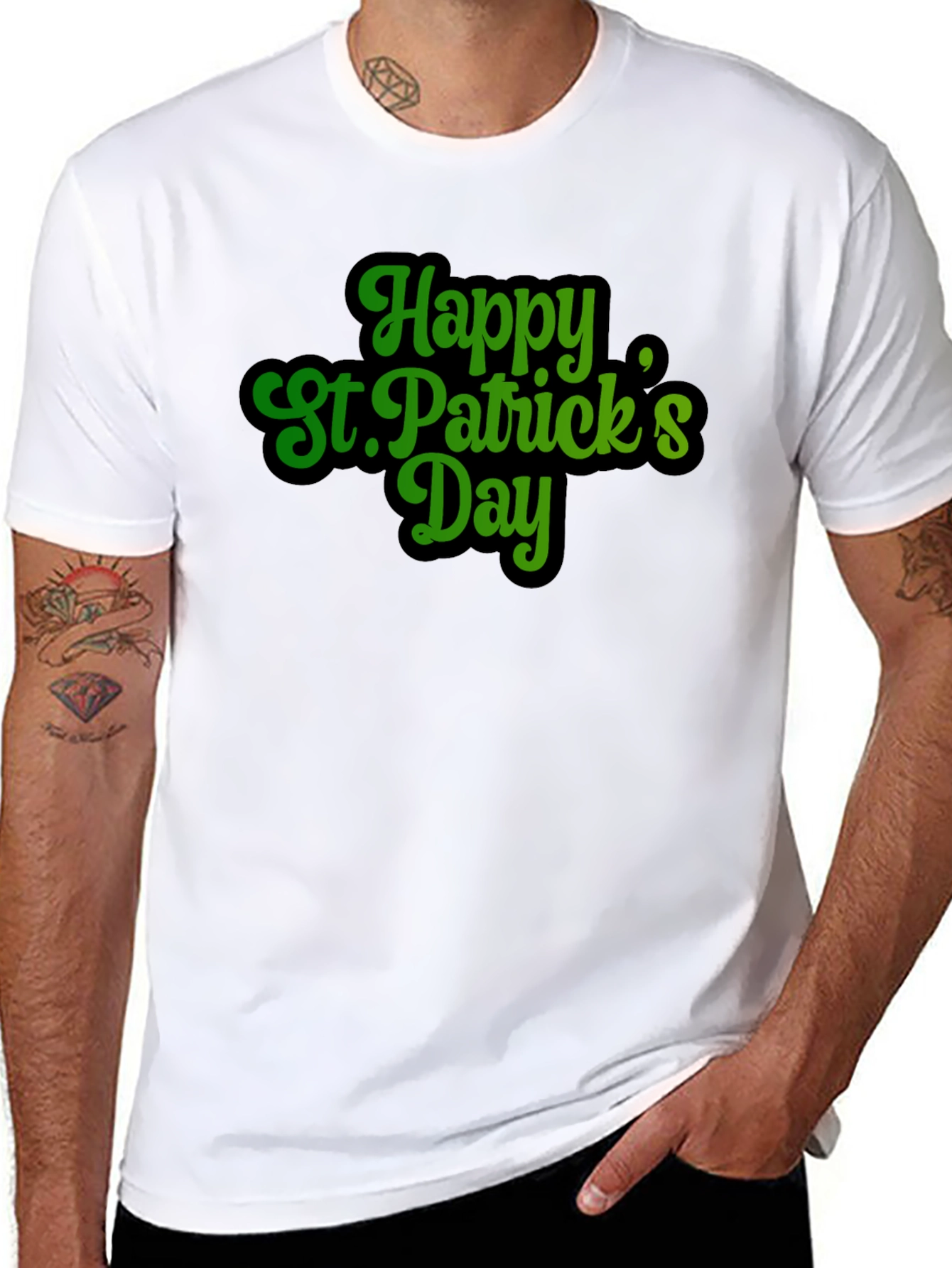 Happy St. Patricks Day Black T-Shirt