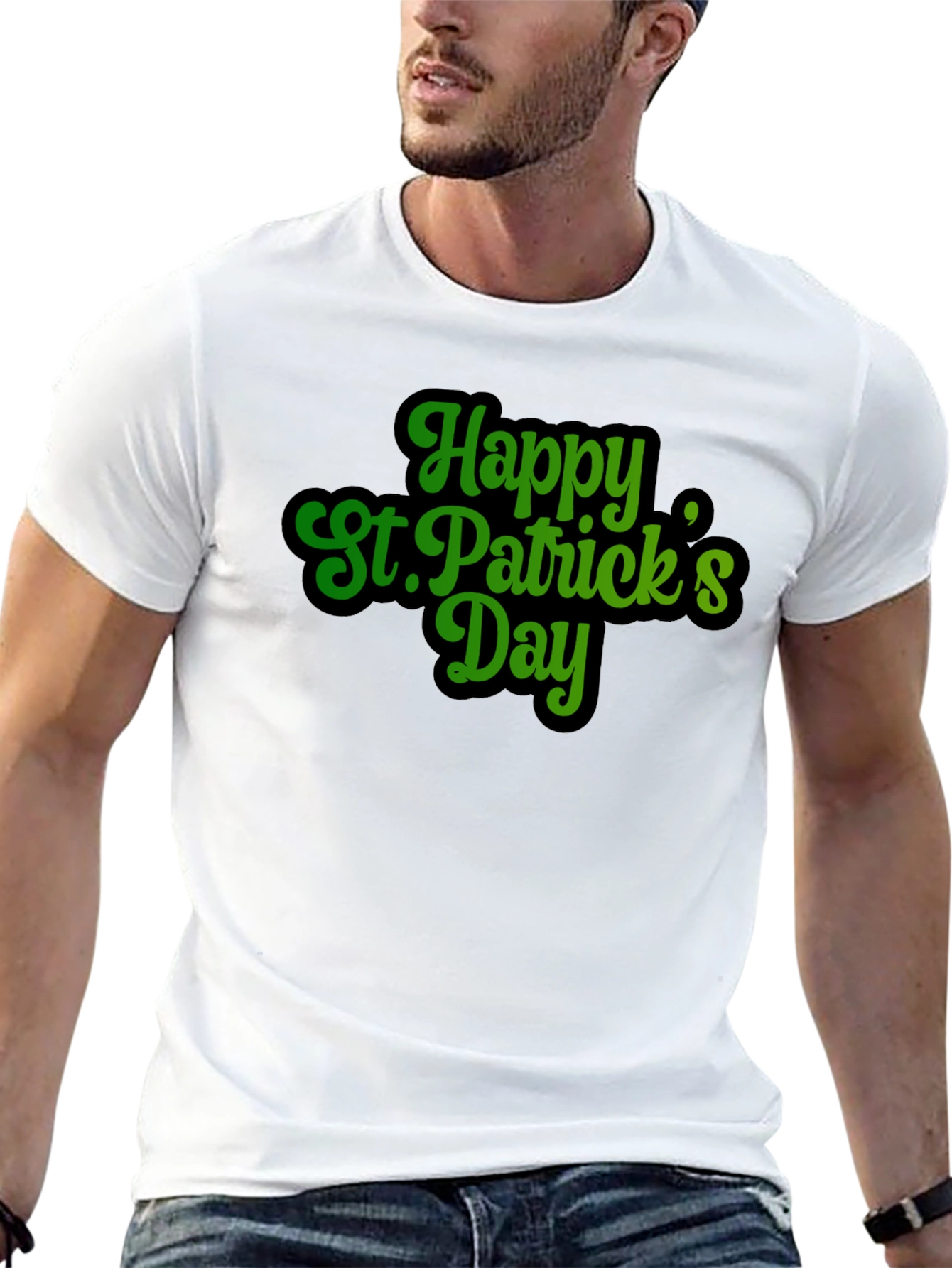 Happy St. Patricks Day Black T-Shirt