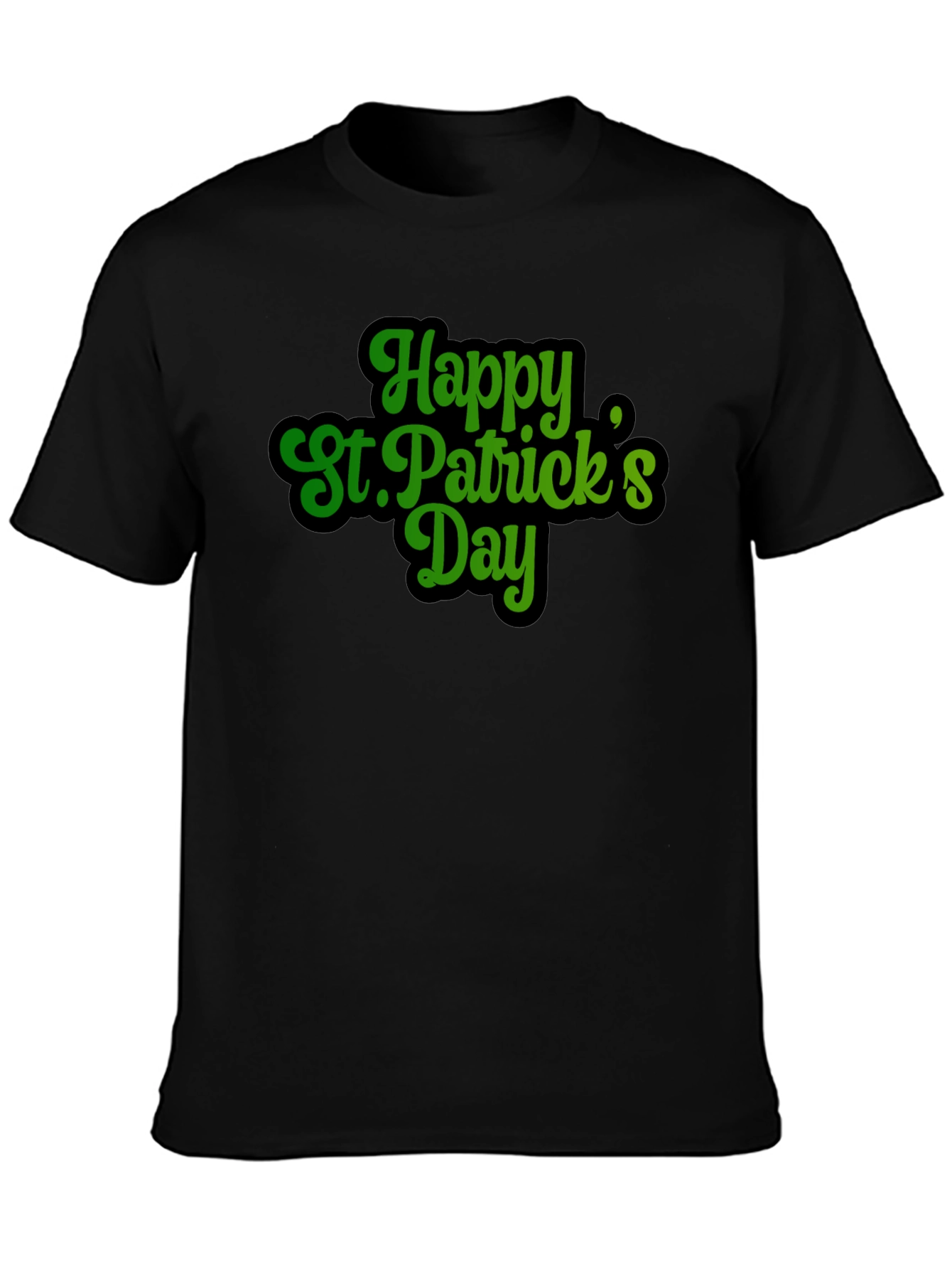 Happy St. Patricks Day Black T-Shirt