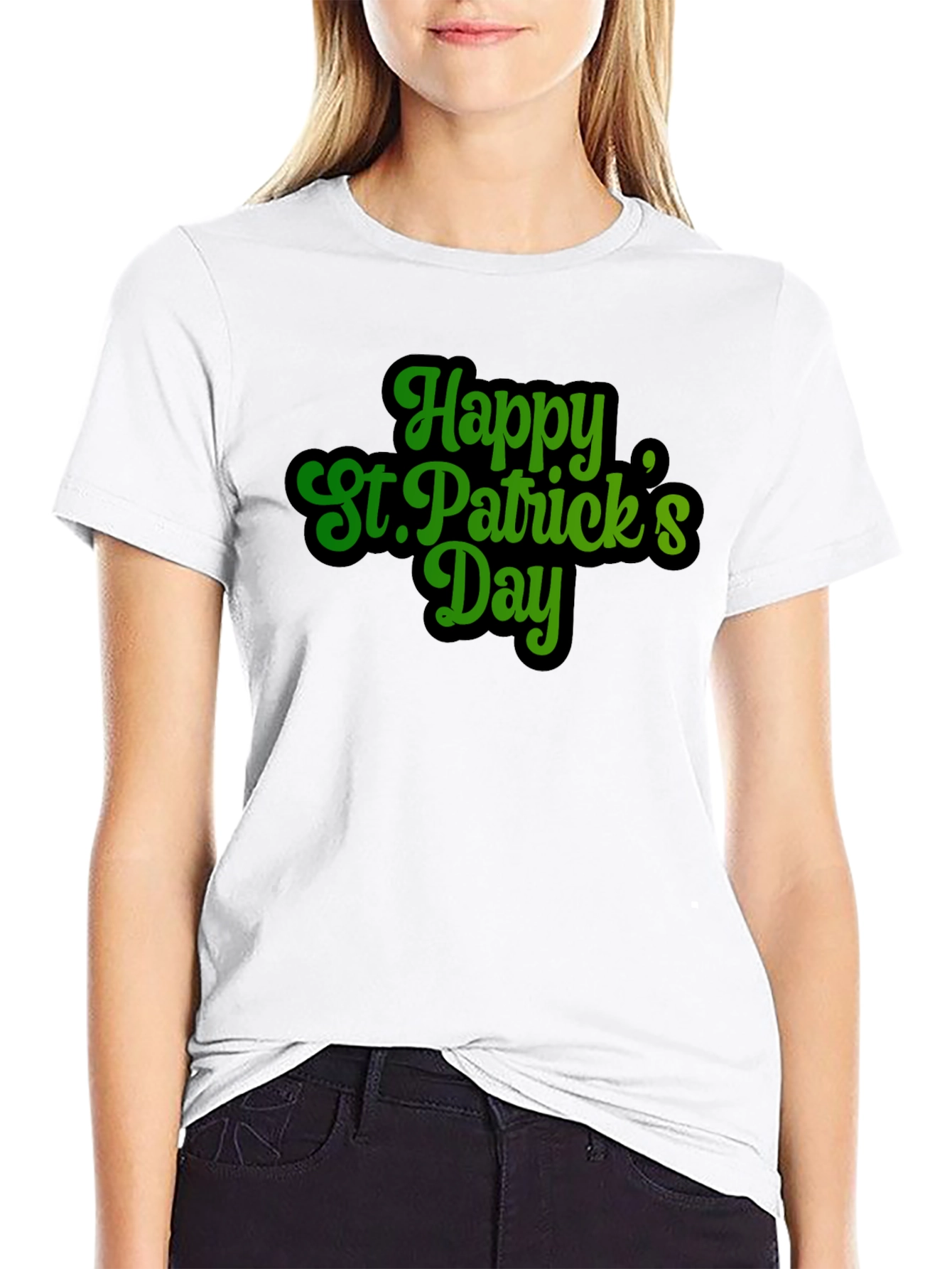 Happy St. Patricks Day Black T-Shirt