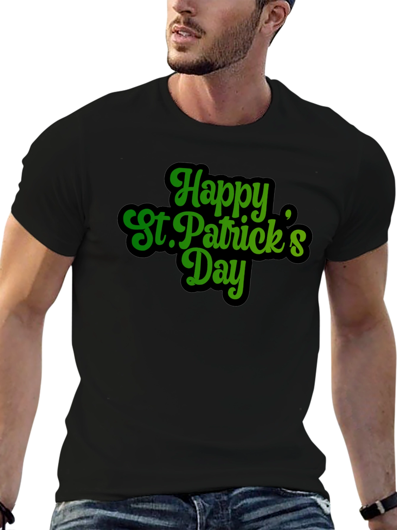 Happy St. Patricks Day Black T-Shirt