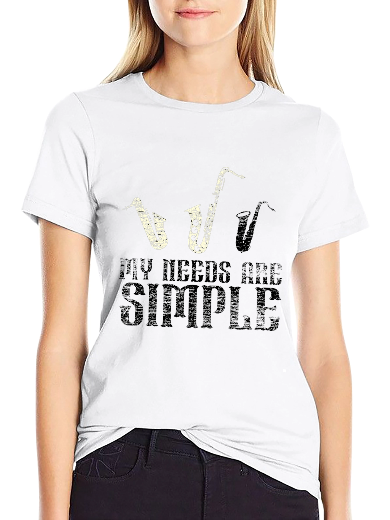 Saxophone Lover T-Shirt: My Needs Are Simple - Black