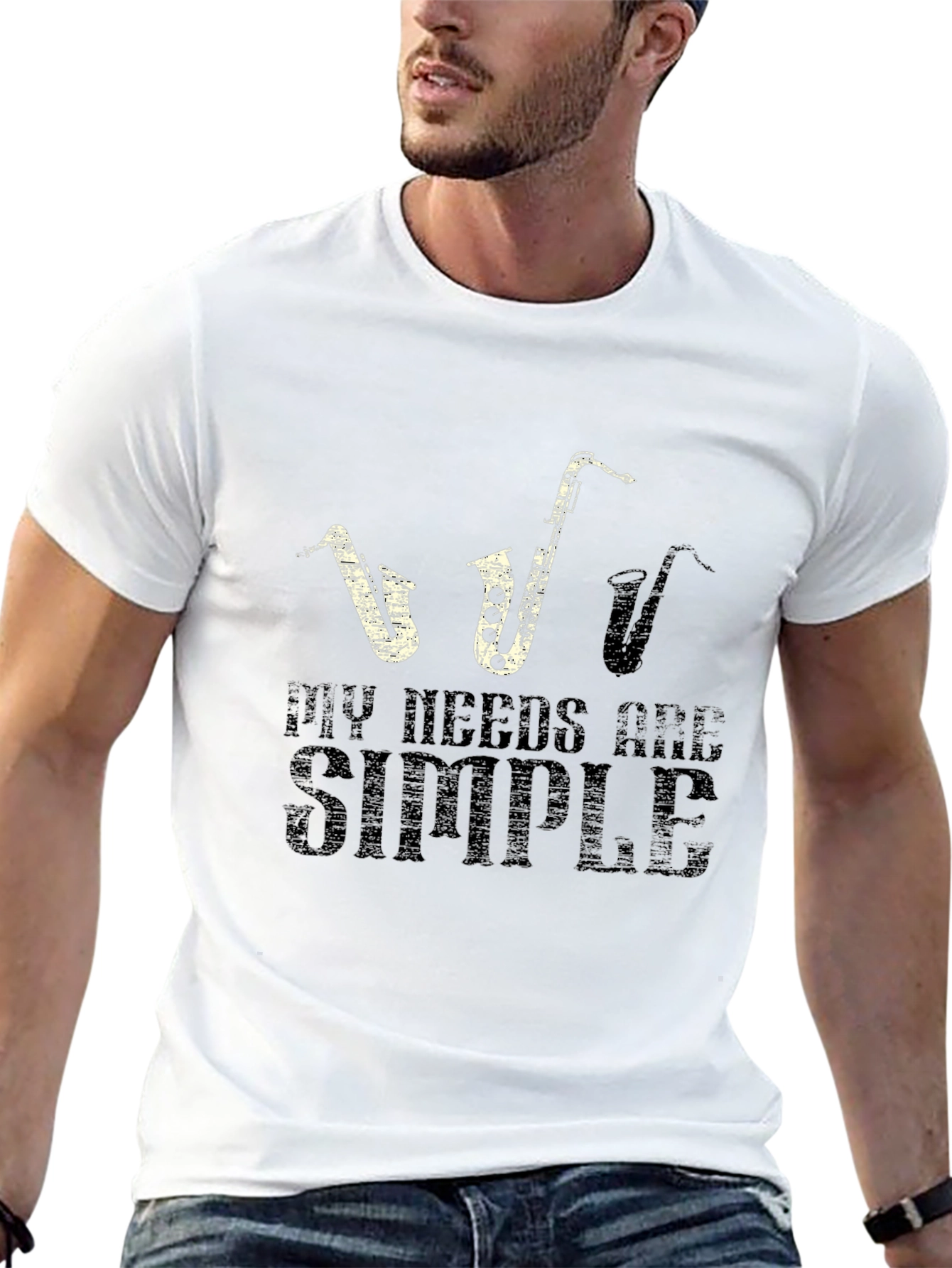 Saxophone Lover T-Shirt: My Needs Are Simple - Black