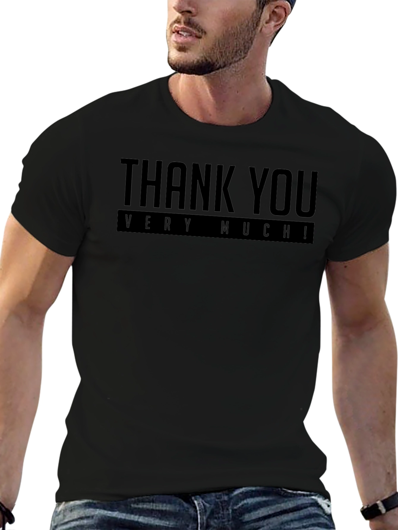 Thank You Very Much! Black Graphic Tee