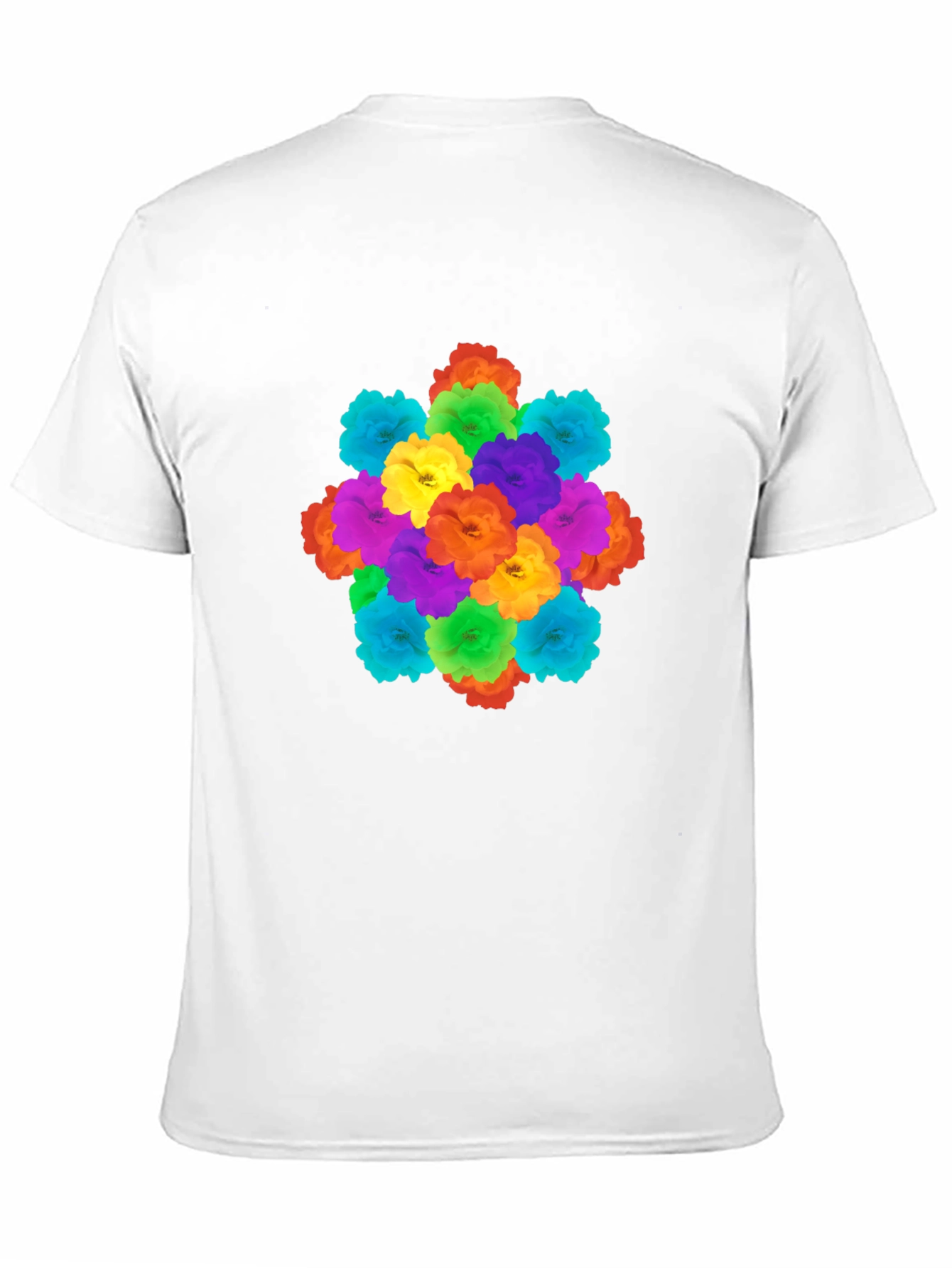 Vibrant Floral Print Black T-Shirt