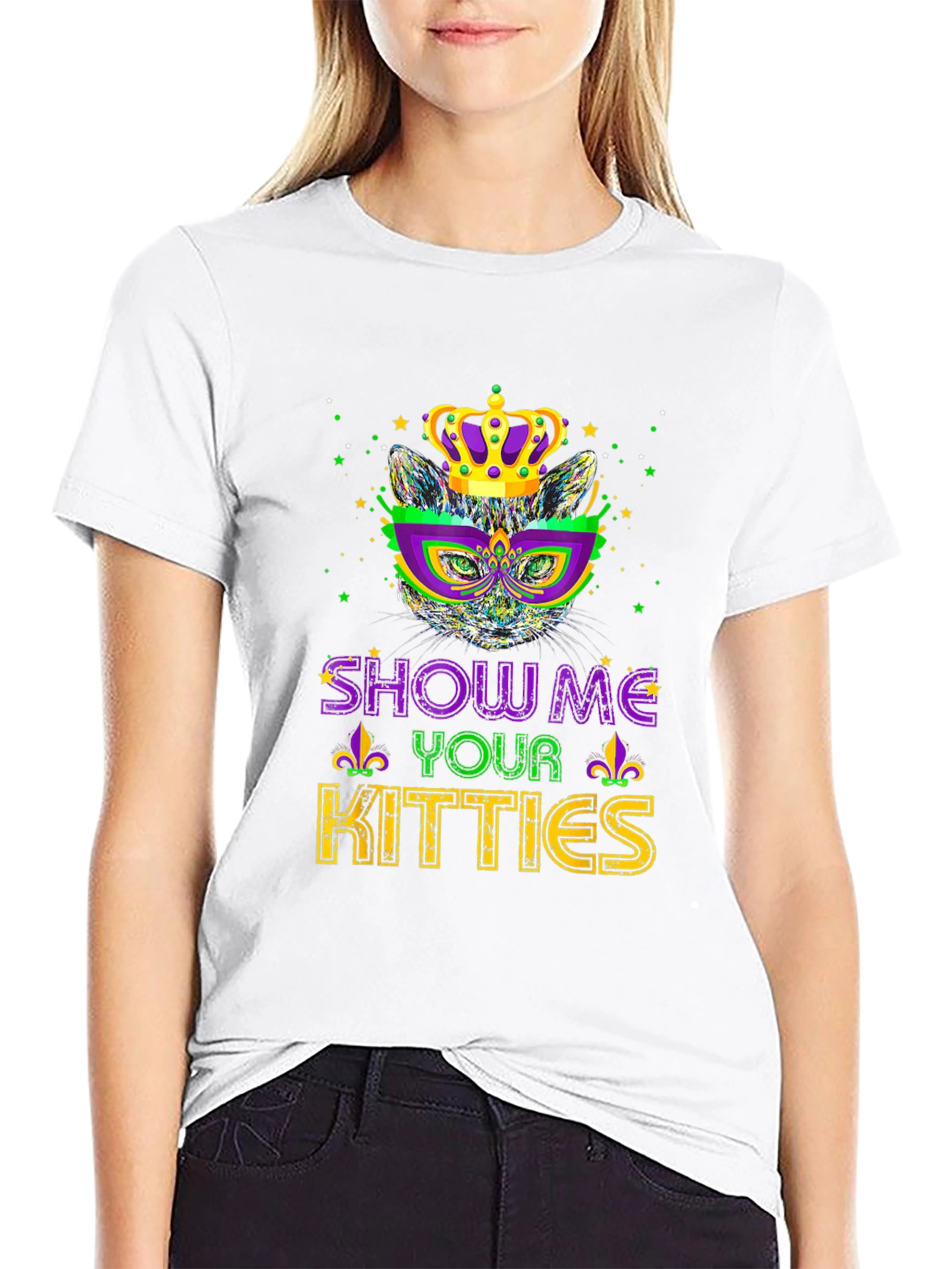 Mardi Gras Cat Tee - Show Me Your Kitties