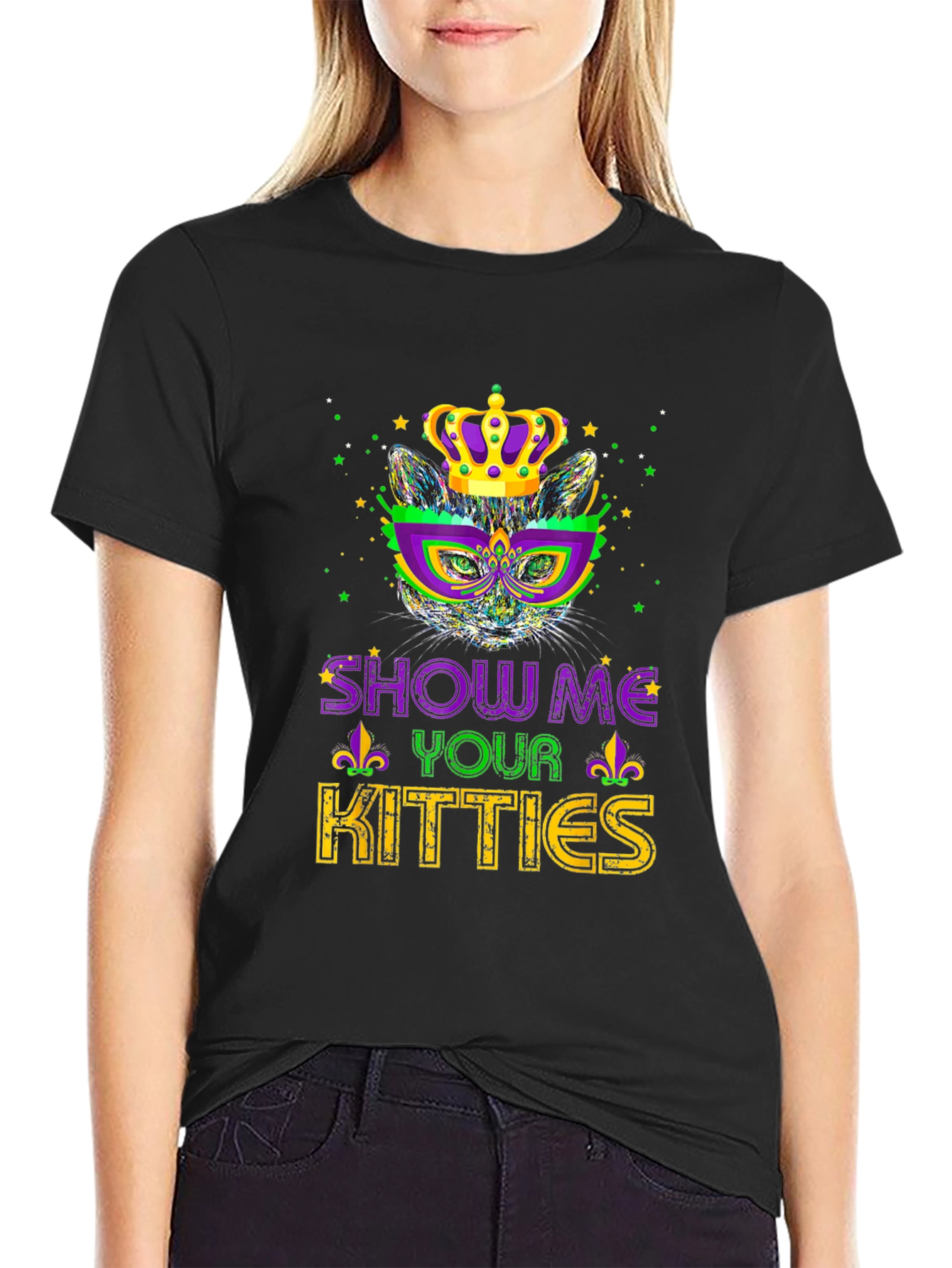 Mardi Gras Cat Tee - Show Me Your Kitties