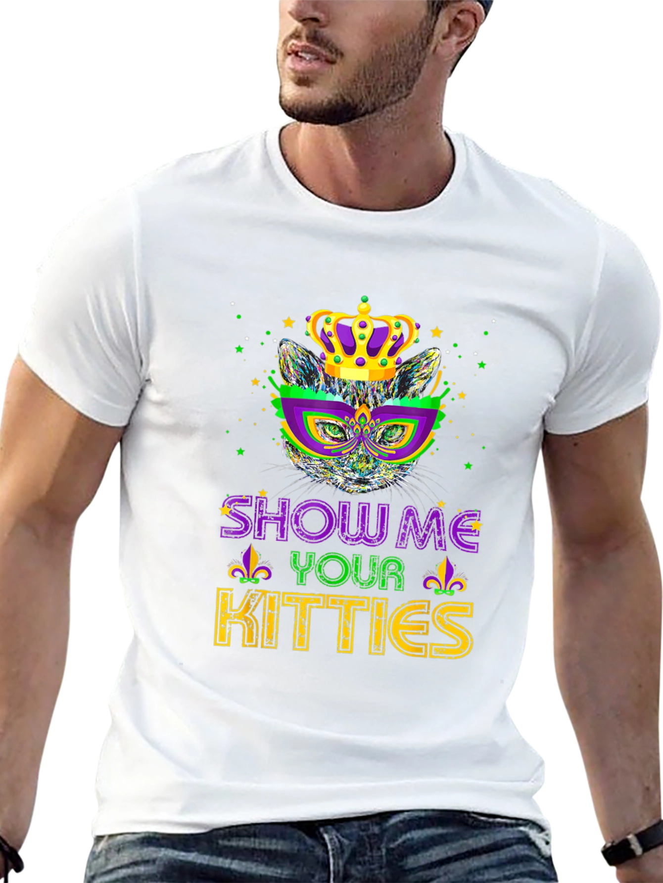 Mardi Gras Cat Tee - Show Me Your Kitties