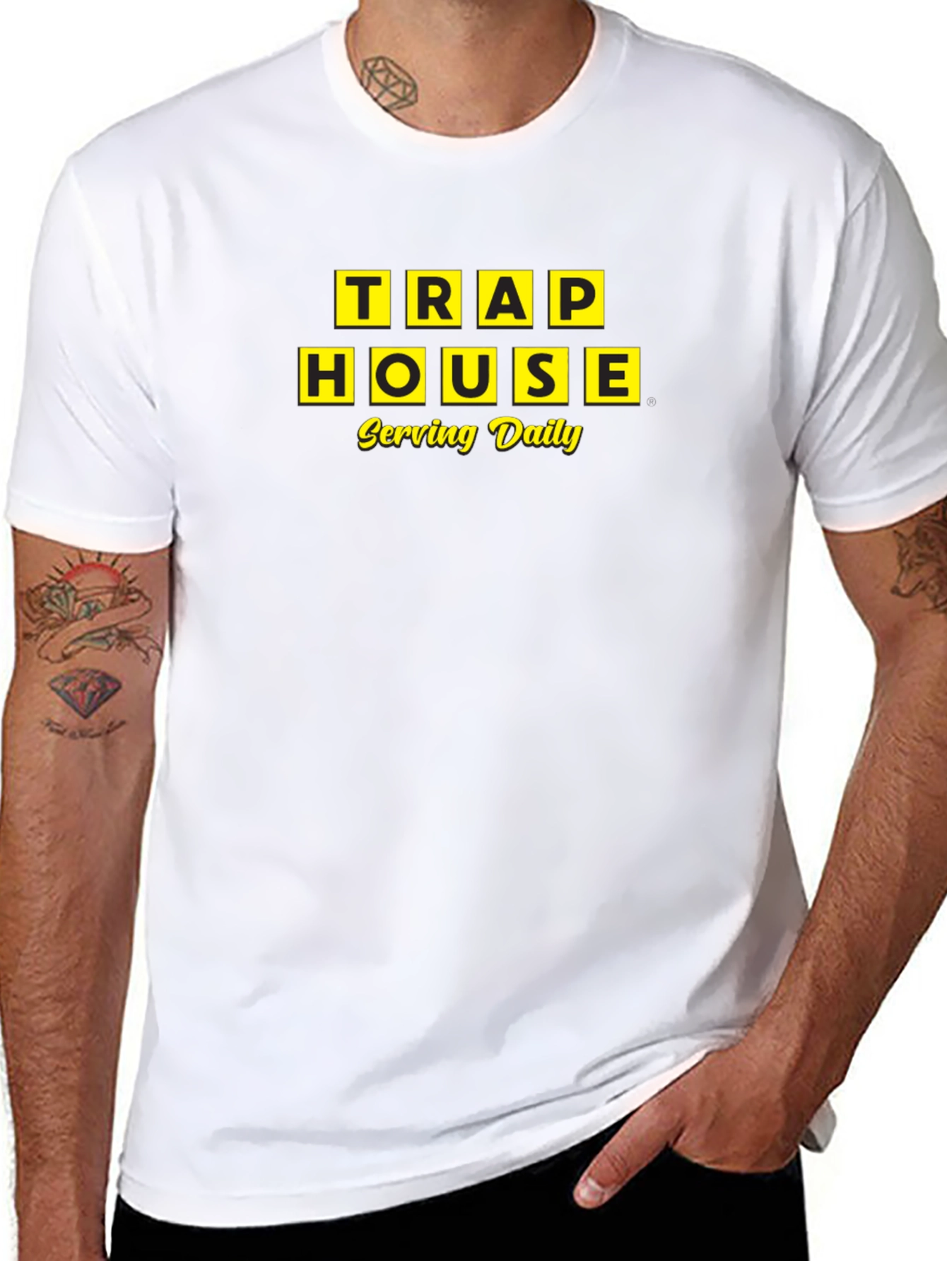 Trap House Serving Daily Black T-Shirt