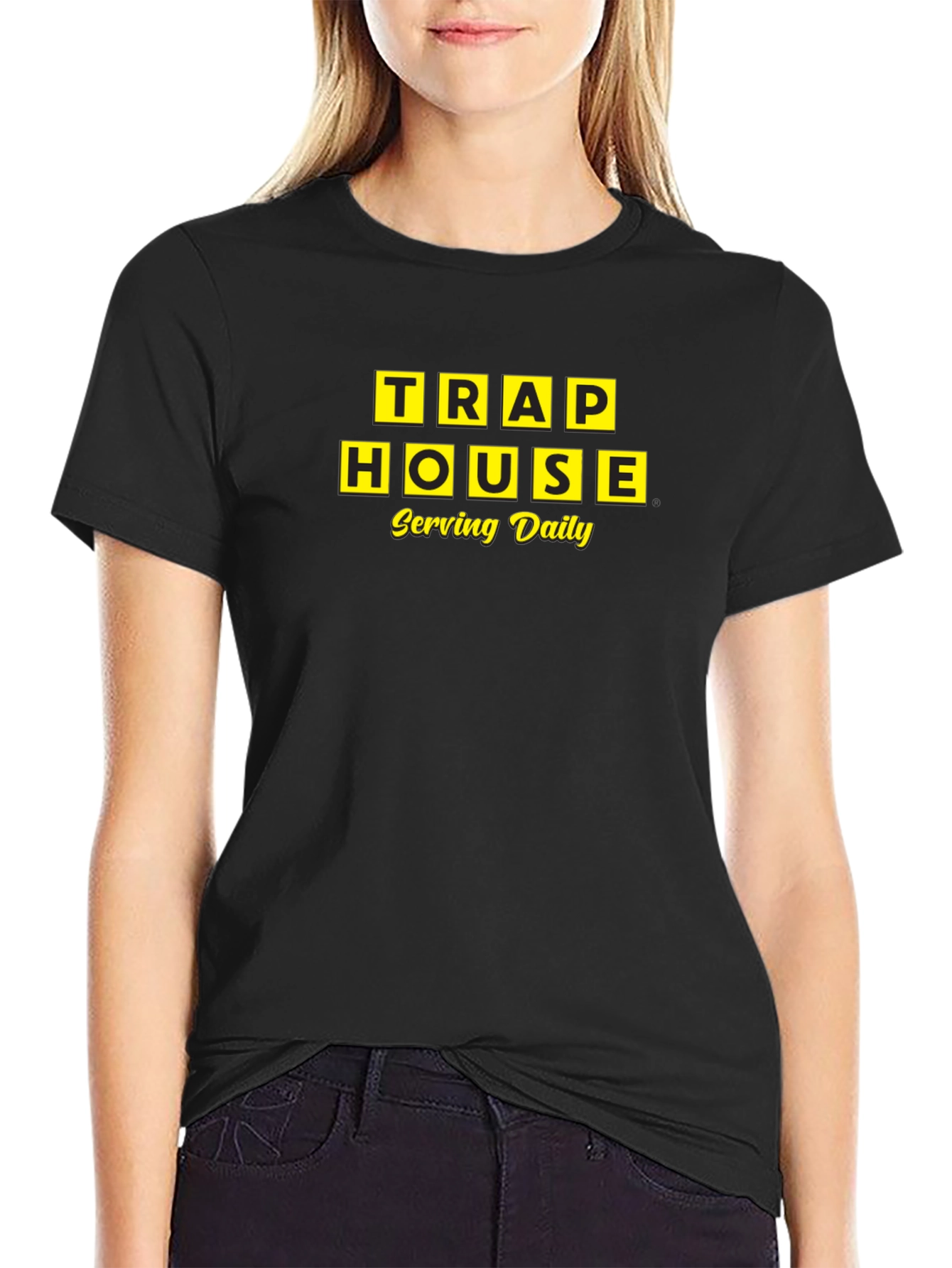 Trap House Serving Daily Black T-Shirt