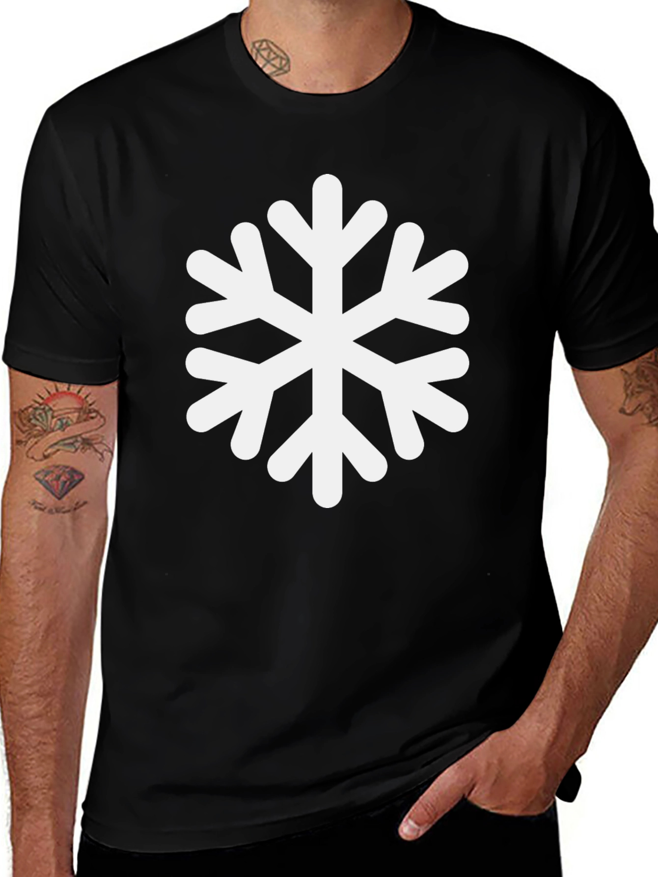 Snowflake Graphic Black T-Shirt - Winter Holiday Tee