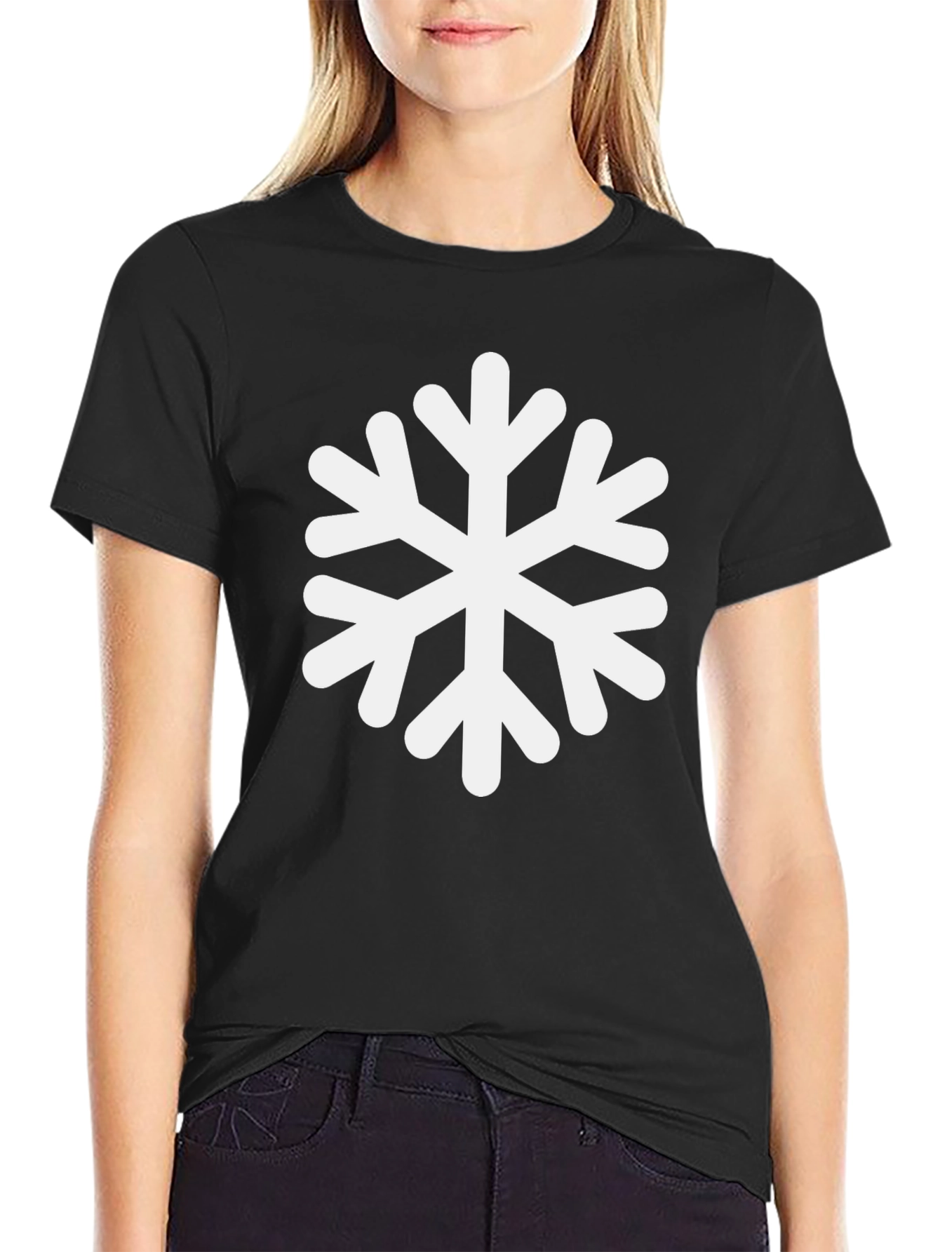 Snowflake Graphic Black T-Shirt - Winter Holiday Tee