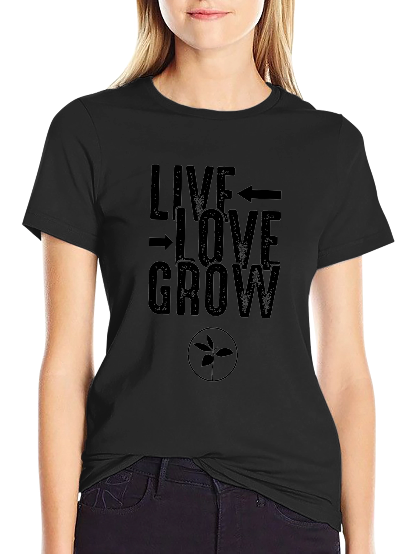 Live Love Grow Graphic Tee - Black