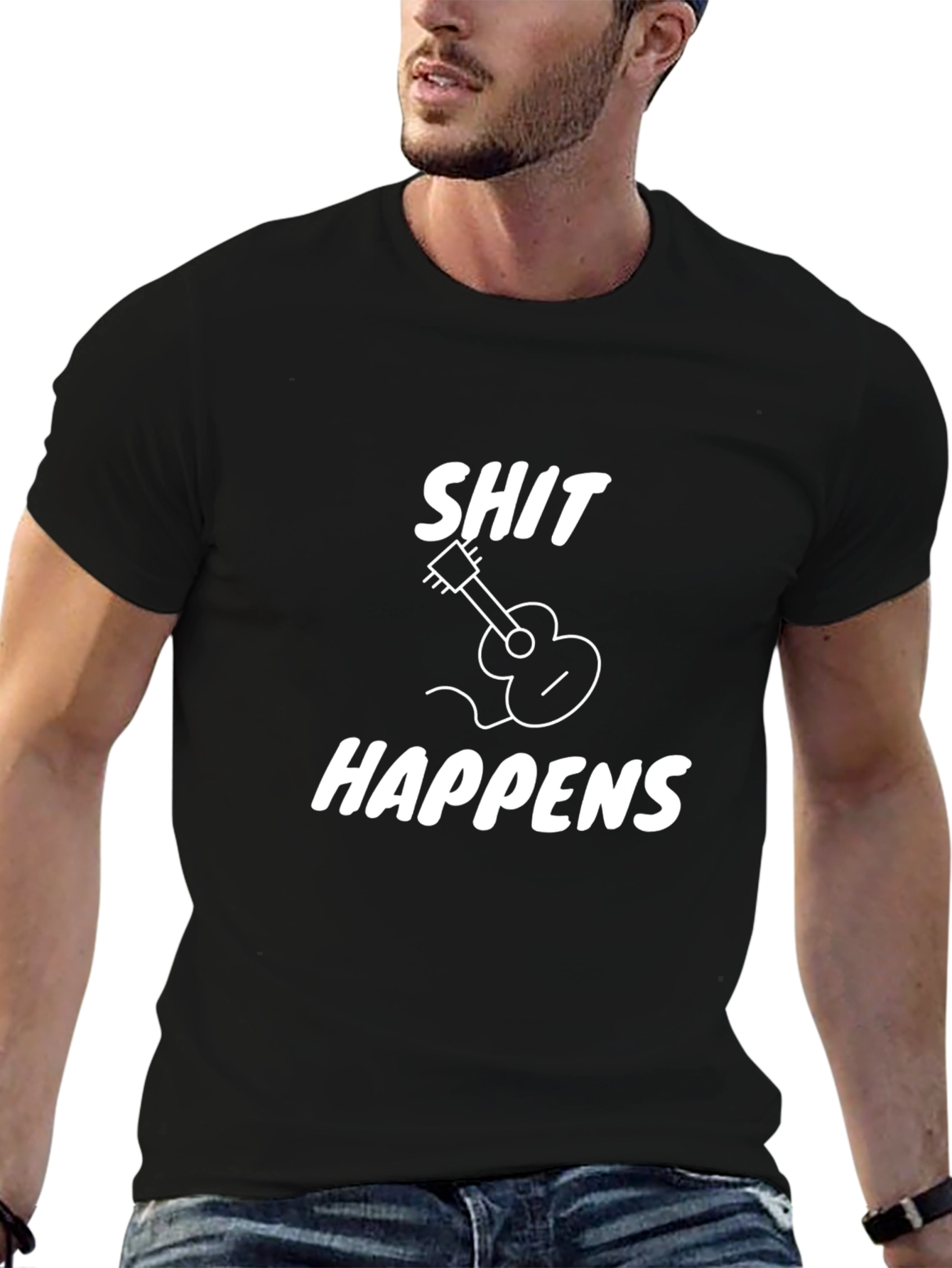 Shit Happens Guitar Graphic T-Shirt