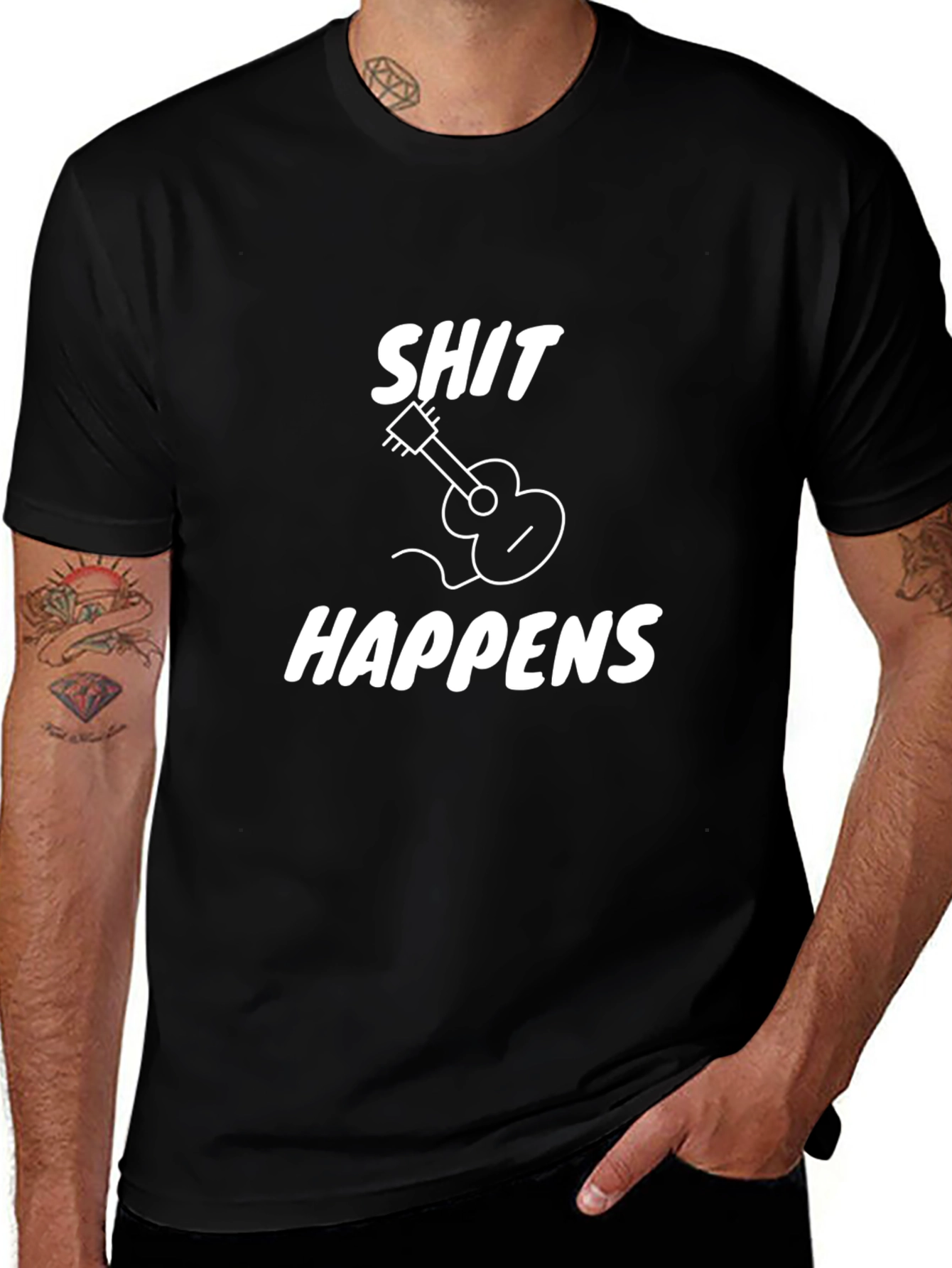 Shit Happens Guitar Graphic T-Shirt