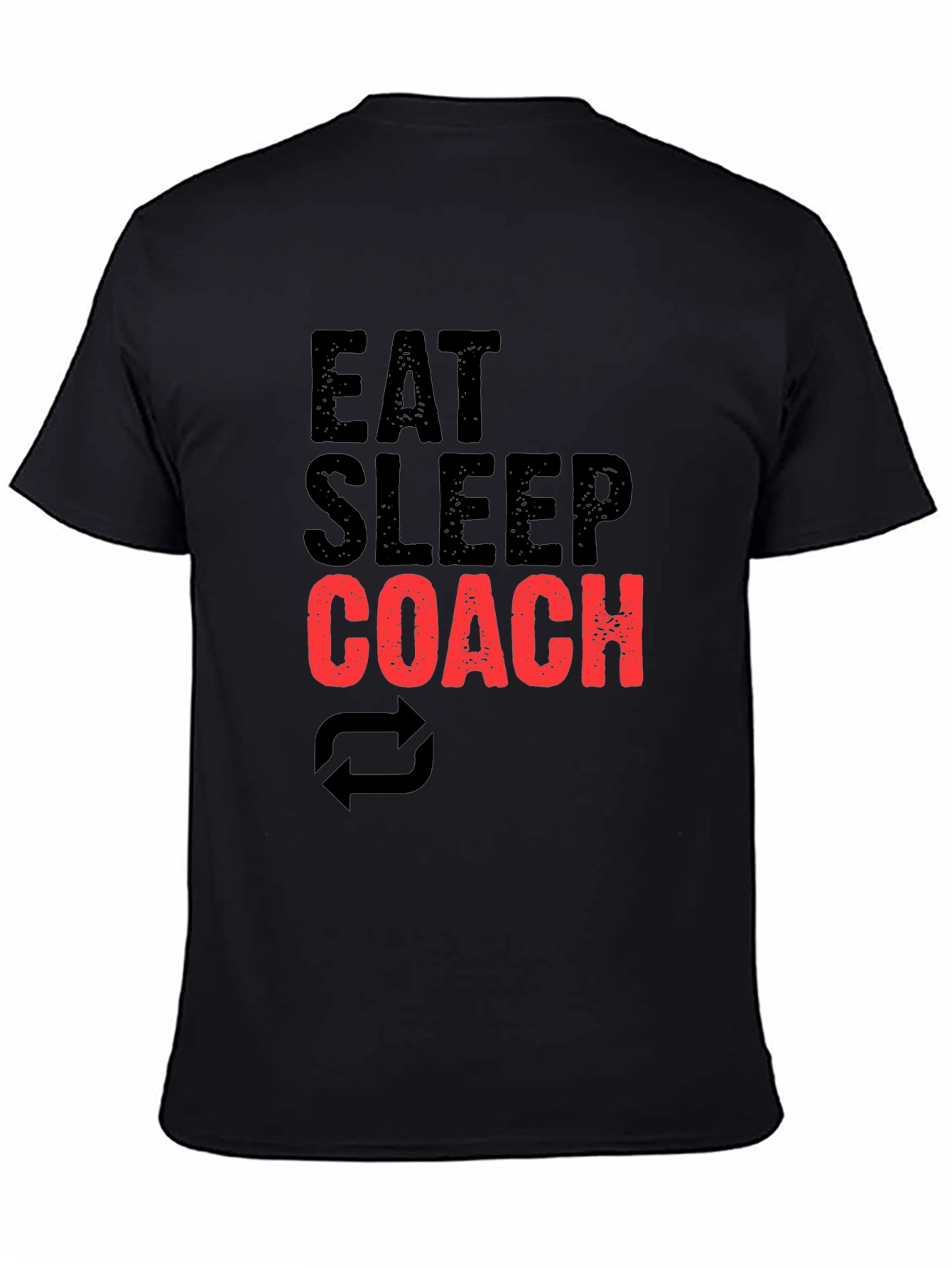 Eat Sleep Coach Black Graphic T-Shirt