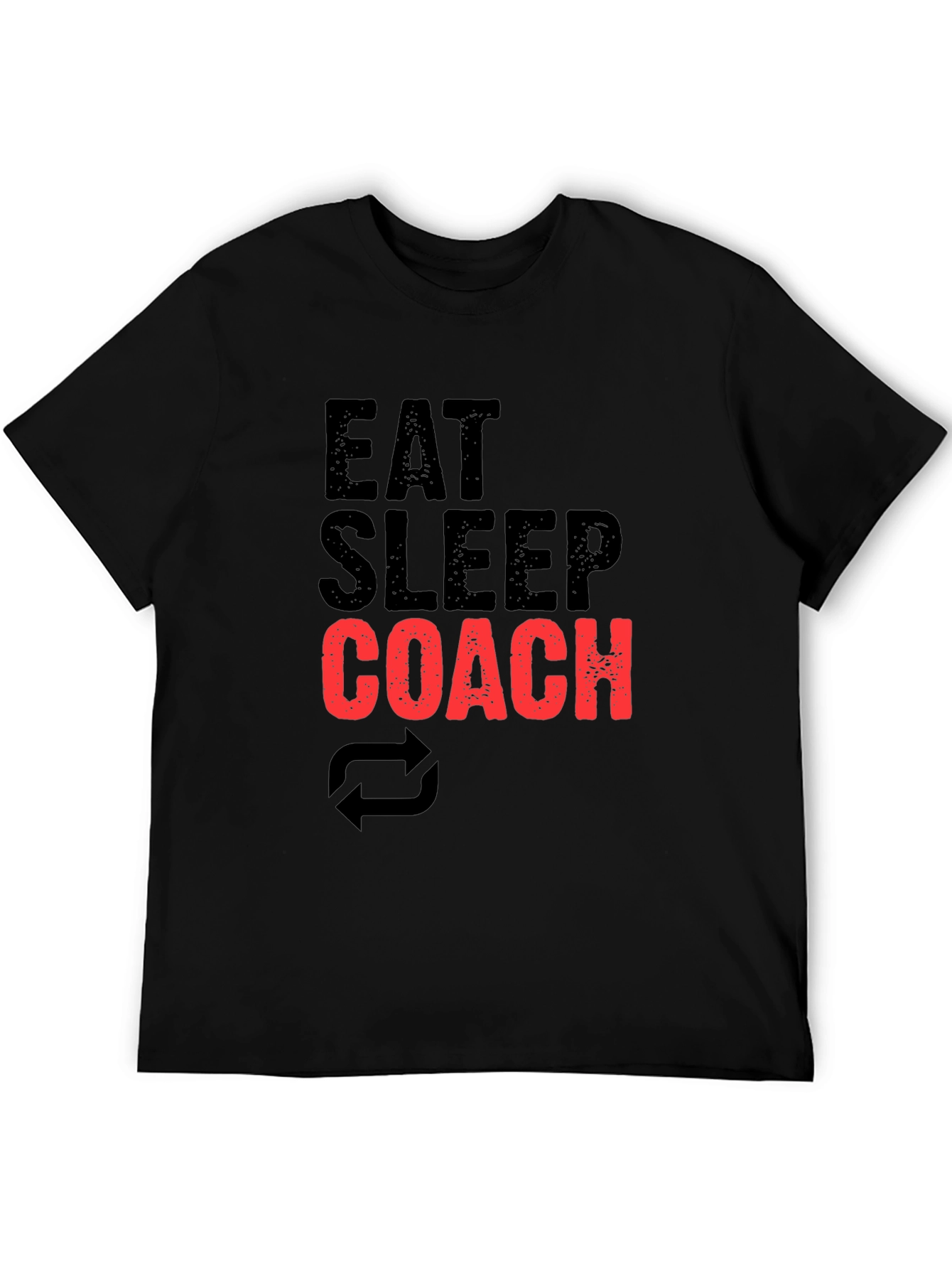 Eat Sleep Coach Black Graphic T-Shirt