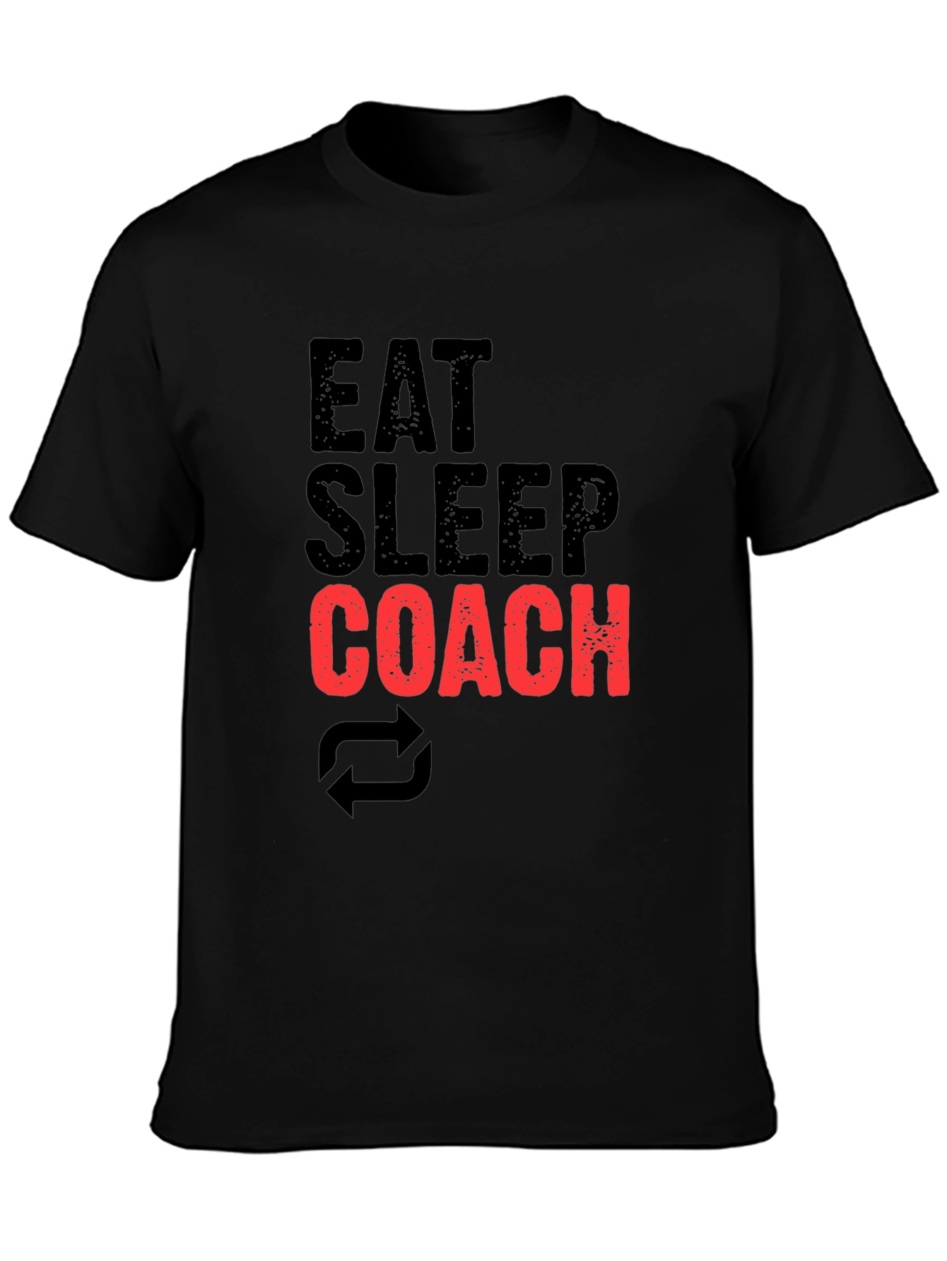 Eat Sleep Coach Black Graphic T-Shirt