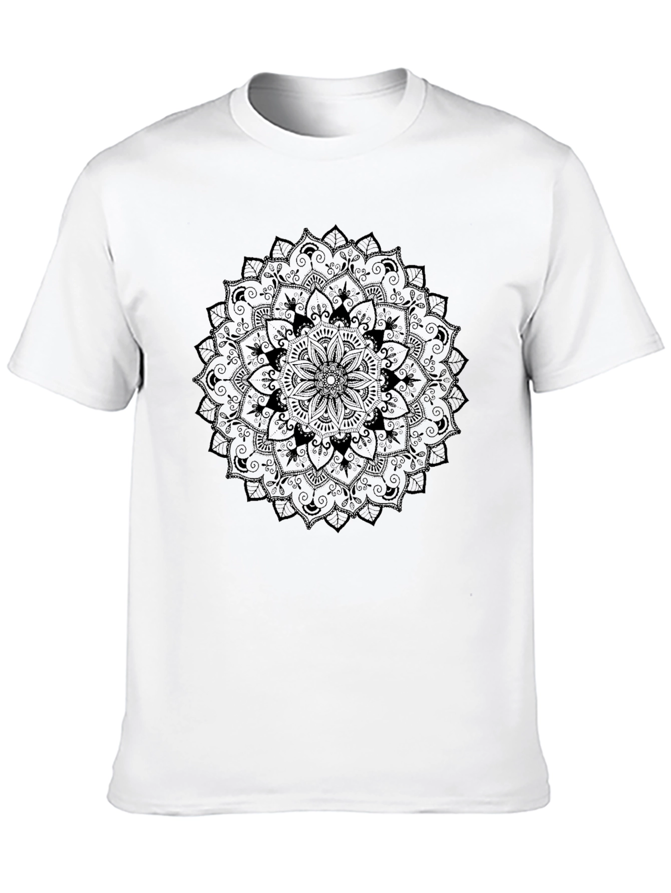 Black Mandala Graphic Tee - Relaxed Fit