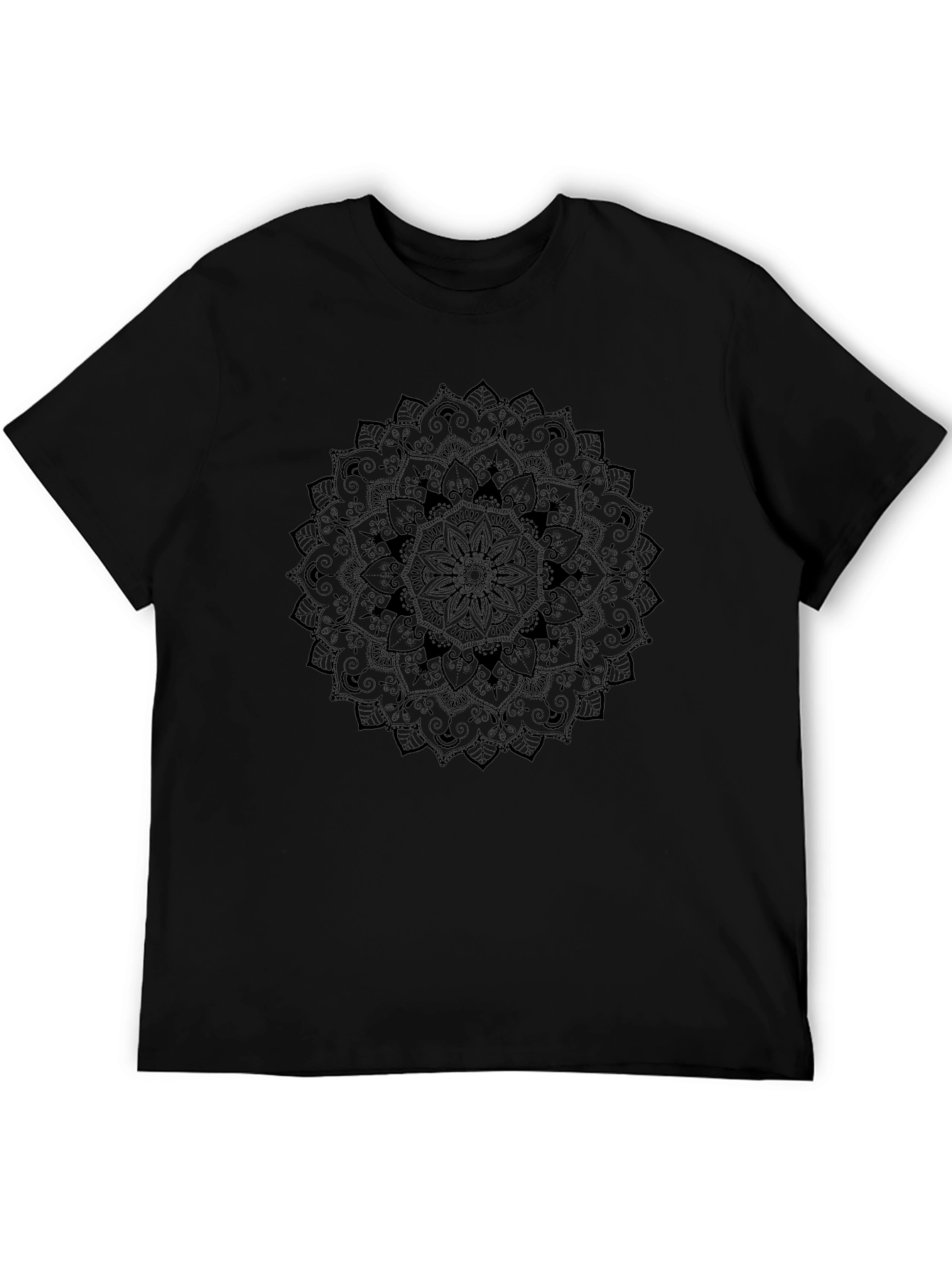 Black Mandala Graphic Tee - Relaxed Fit