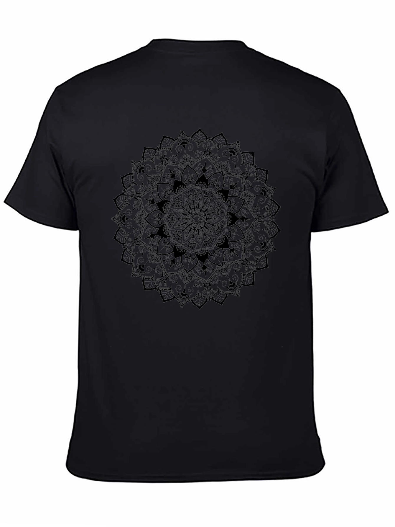 Black Mandala Graphic Tee - Relaxed Fit