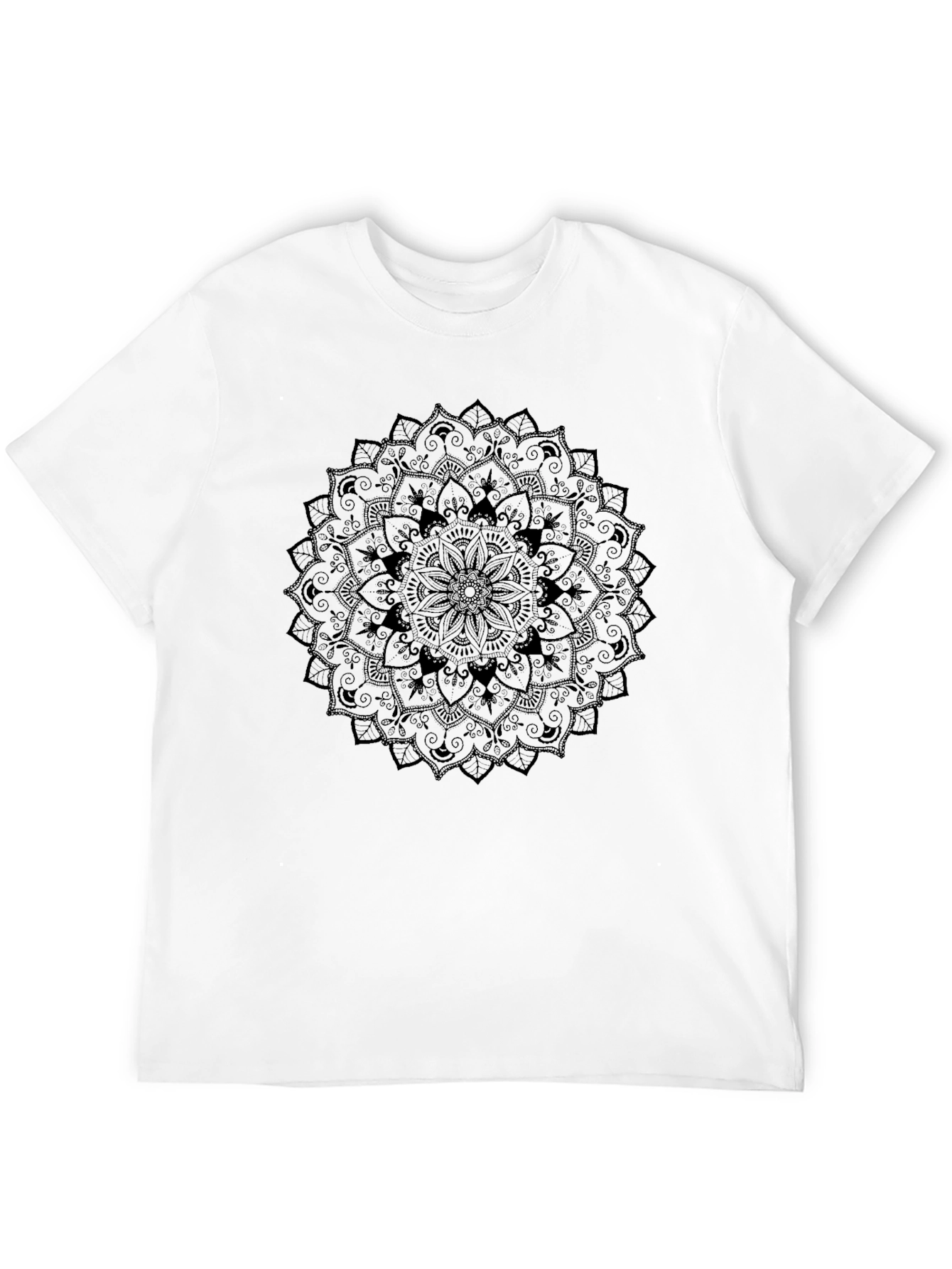 Black Mandala Graphic Tee - Relaxed Fit
