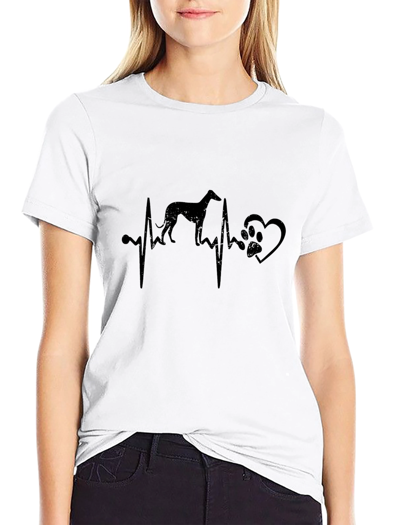 Dog Breed Heartbeat T-Shirt - Black