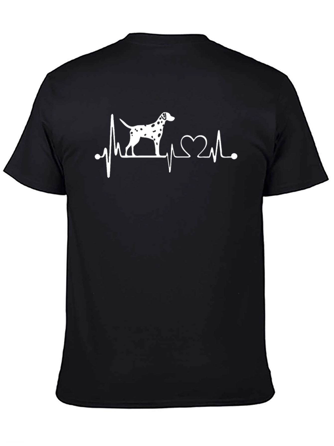 Dog Lover Heartbeat T-Shirt - Dalmatian Design