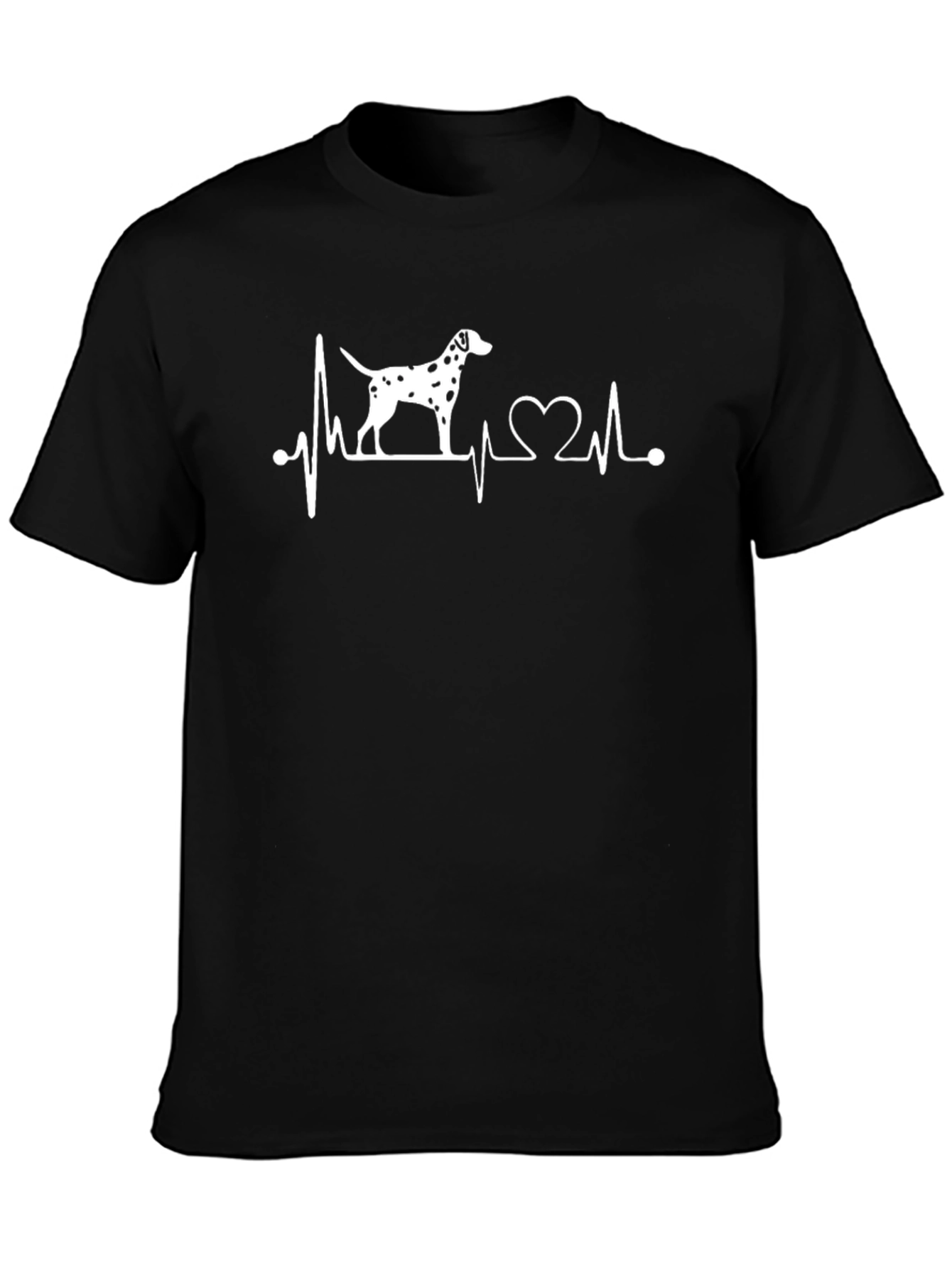 Dog Lover Heartbeat T-Shirt - Dalmatian Design