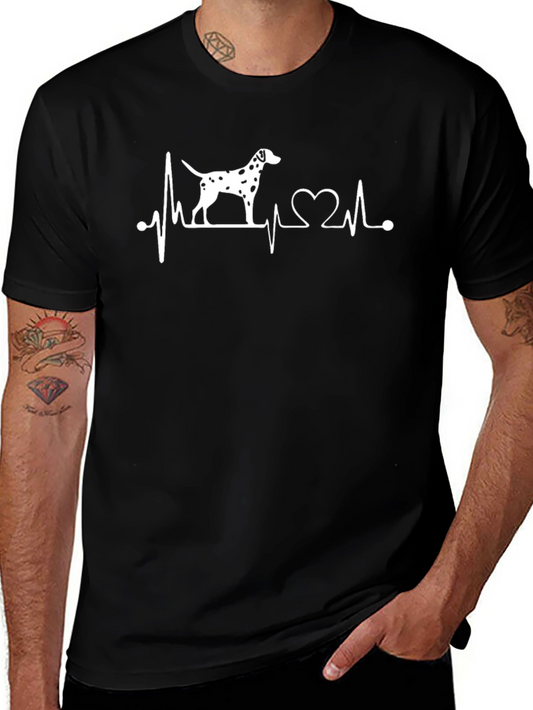 Dog Lover Heartbeat T-Shirt - Dalmatian Design