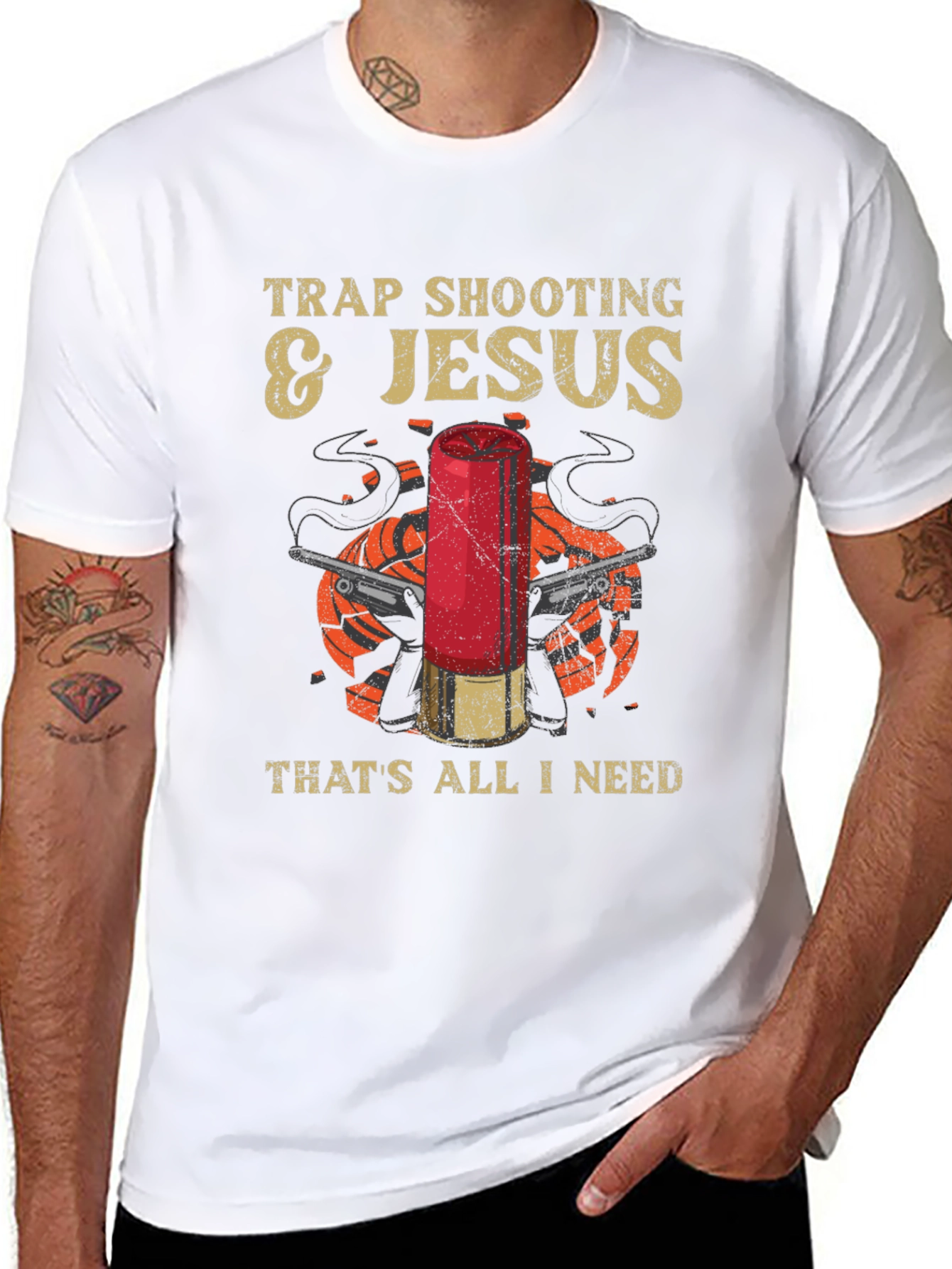 Trap Shooting & Jesus Graphic T-Shirt