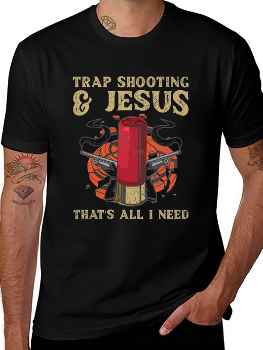 Trap Shooting & Jesus Graphic T-Shirt