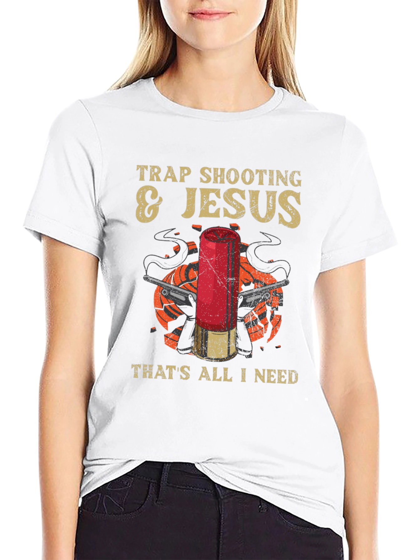 Trap Shooting & Jesus Graphic T-Shirt