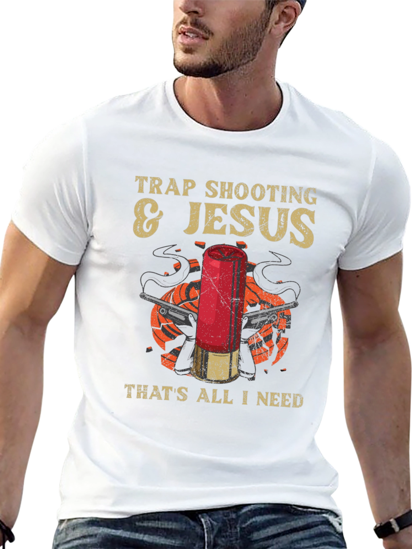 Trap Shooting & Jesus Graphic T-Shirt