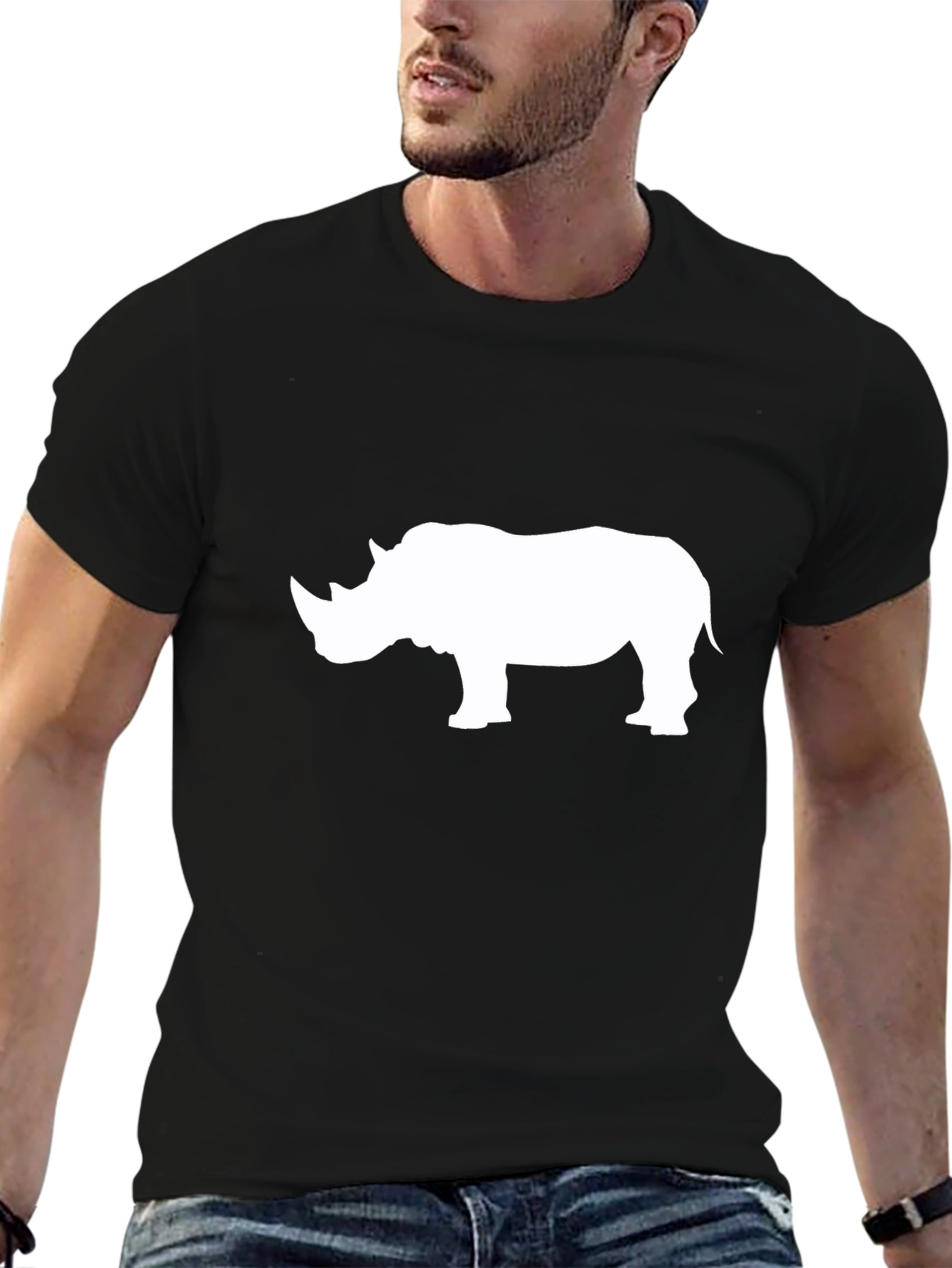 Black Rhino Graphic Tee - Stylish Wildlife Design