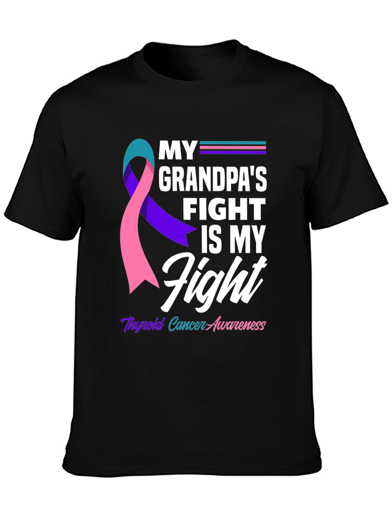 Thyroid Cancer Awareness T-Shirt - Grandpas Fight