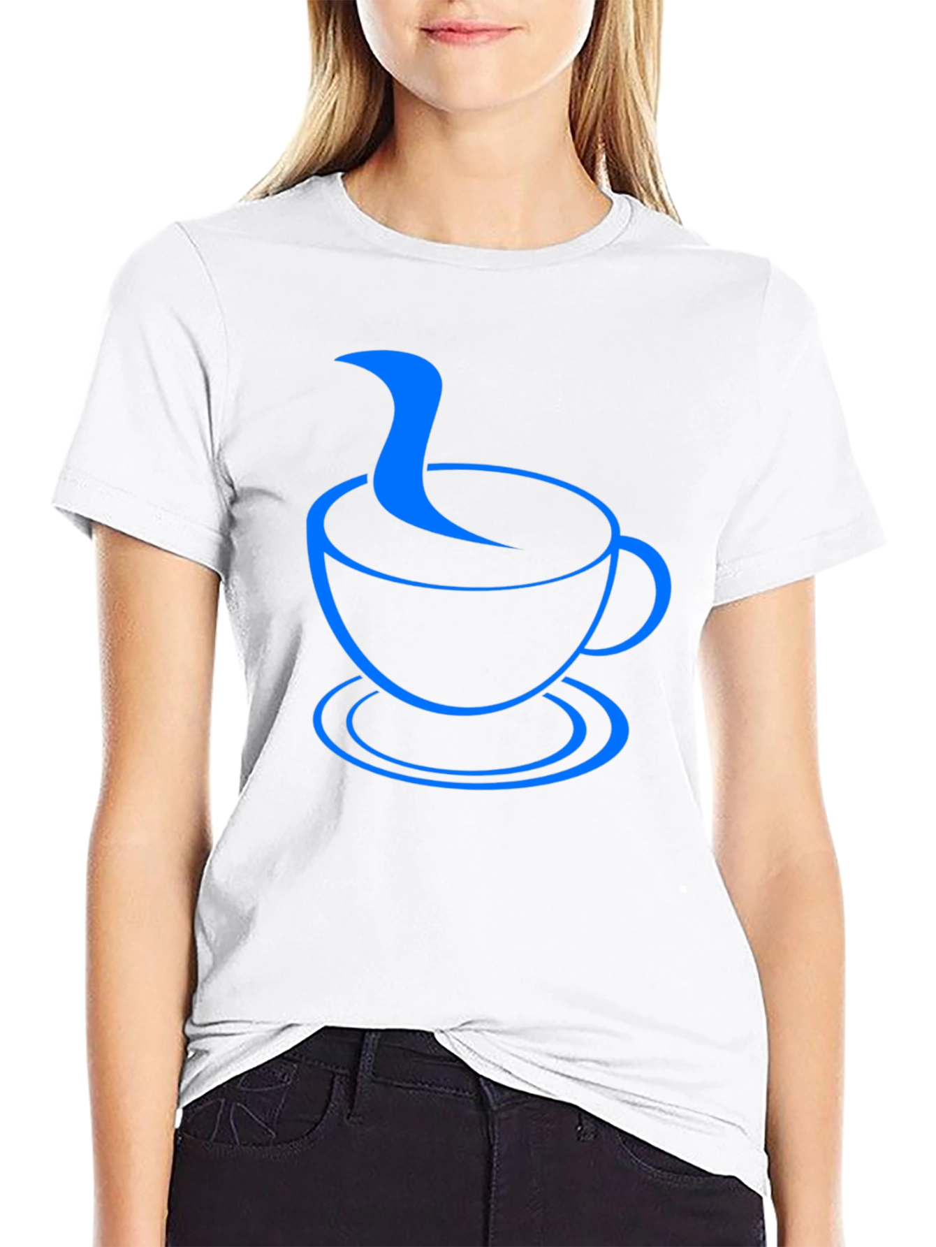 Coffee Cup Graphic Tee - Black Casual T-Shirt