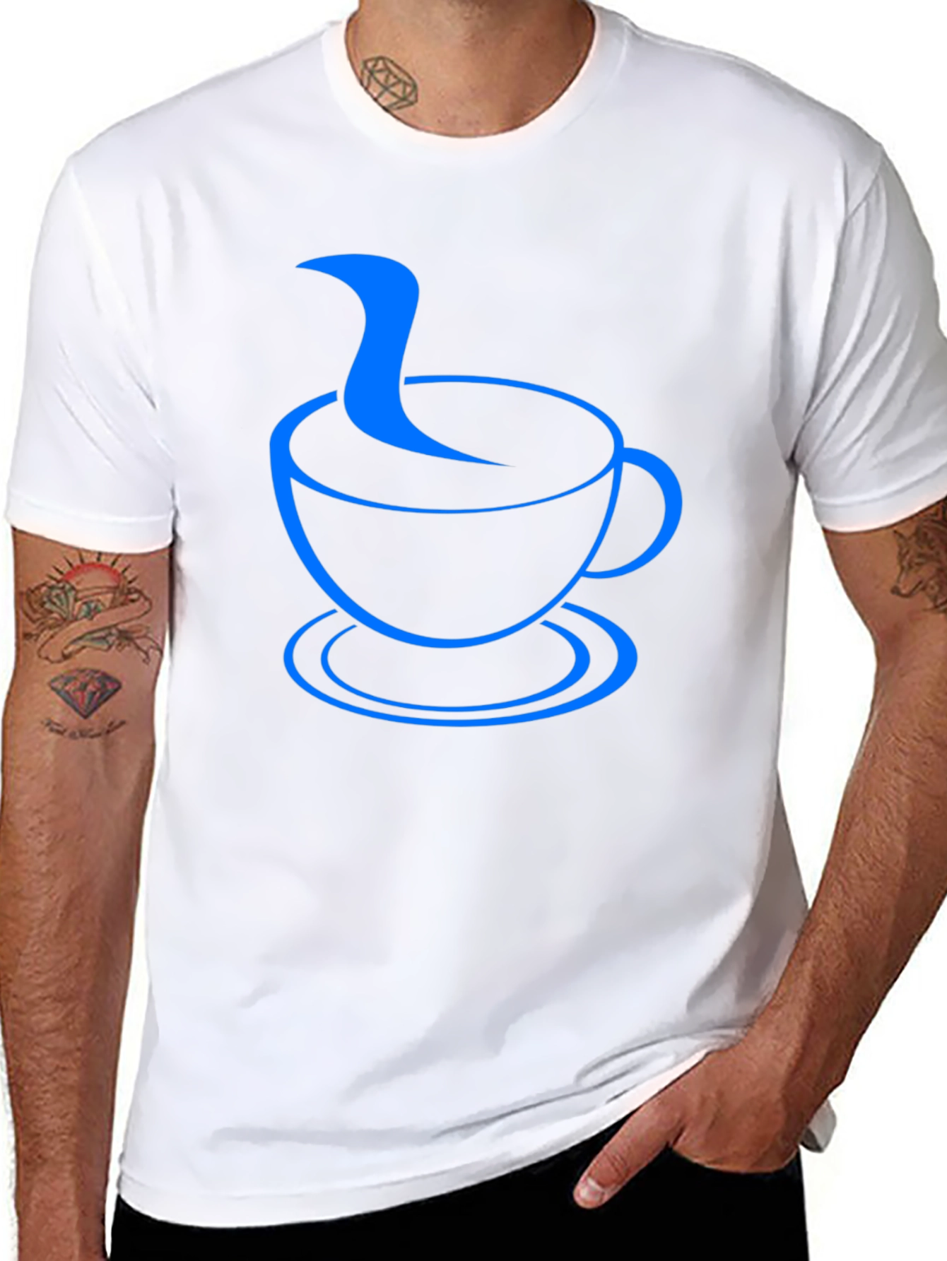 Coffee Cup Graphic Tee - Black Casual T-Shirt