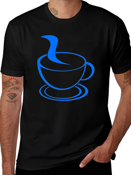 Coffee Cup Graphic Tee - Black Casual T-Shirt