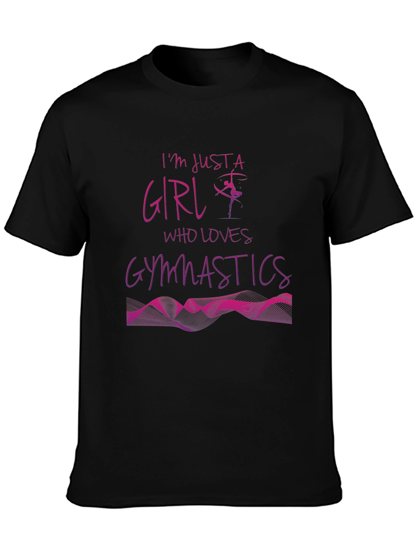 Gymnastics Girl T-Shirt - Black Love Gymnastics Tee