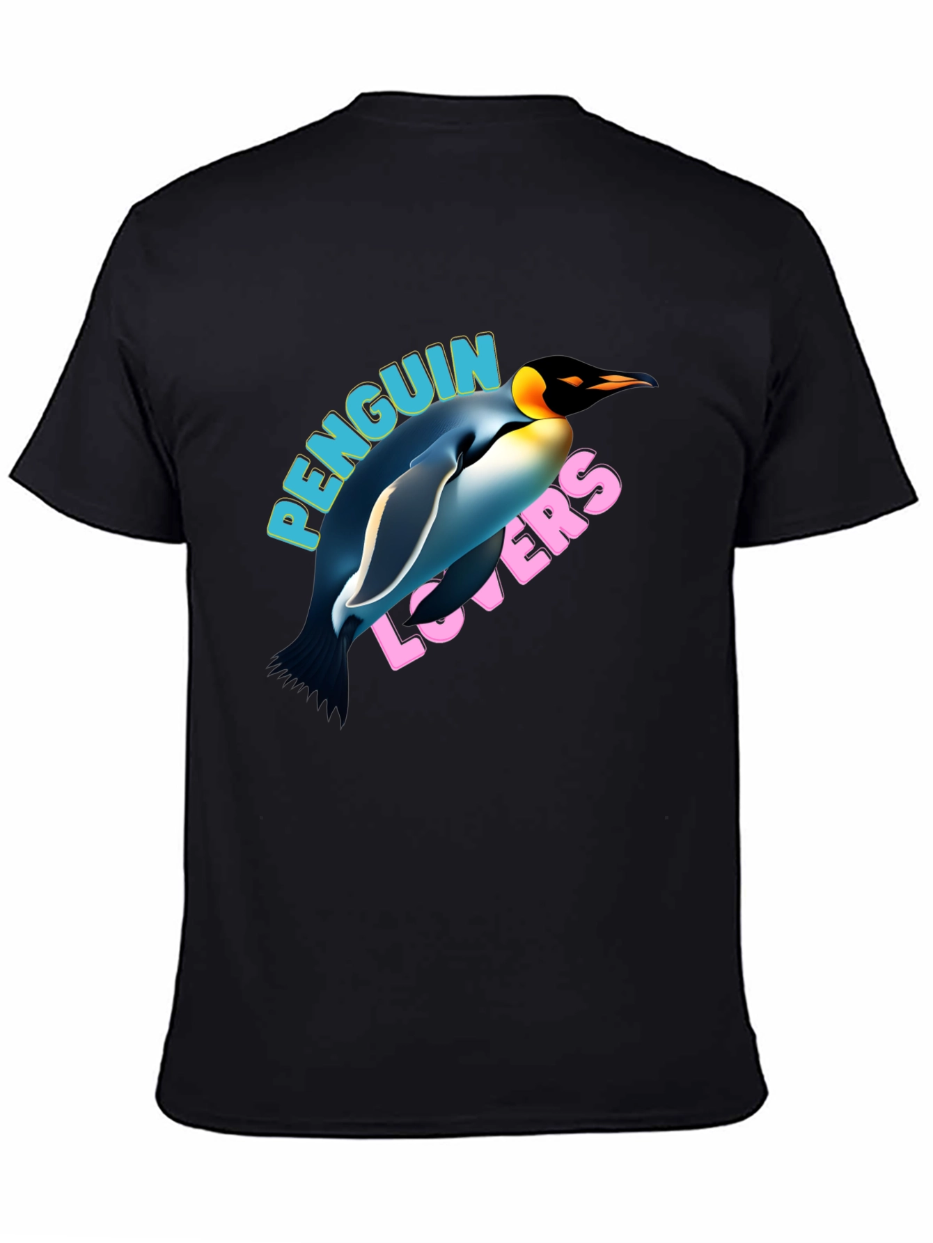 Penguin Lovers Graphic T-Shirt - Black
