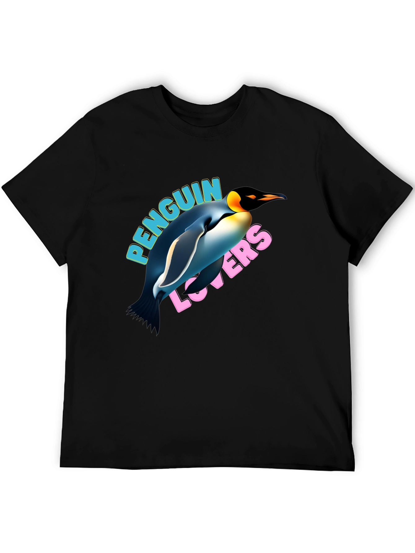 Penguin Lovers Graphic T-Shirt - Black