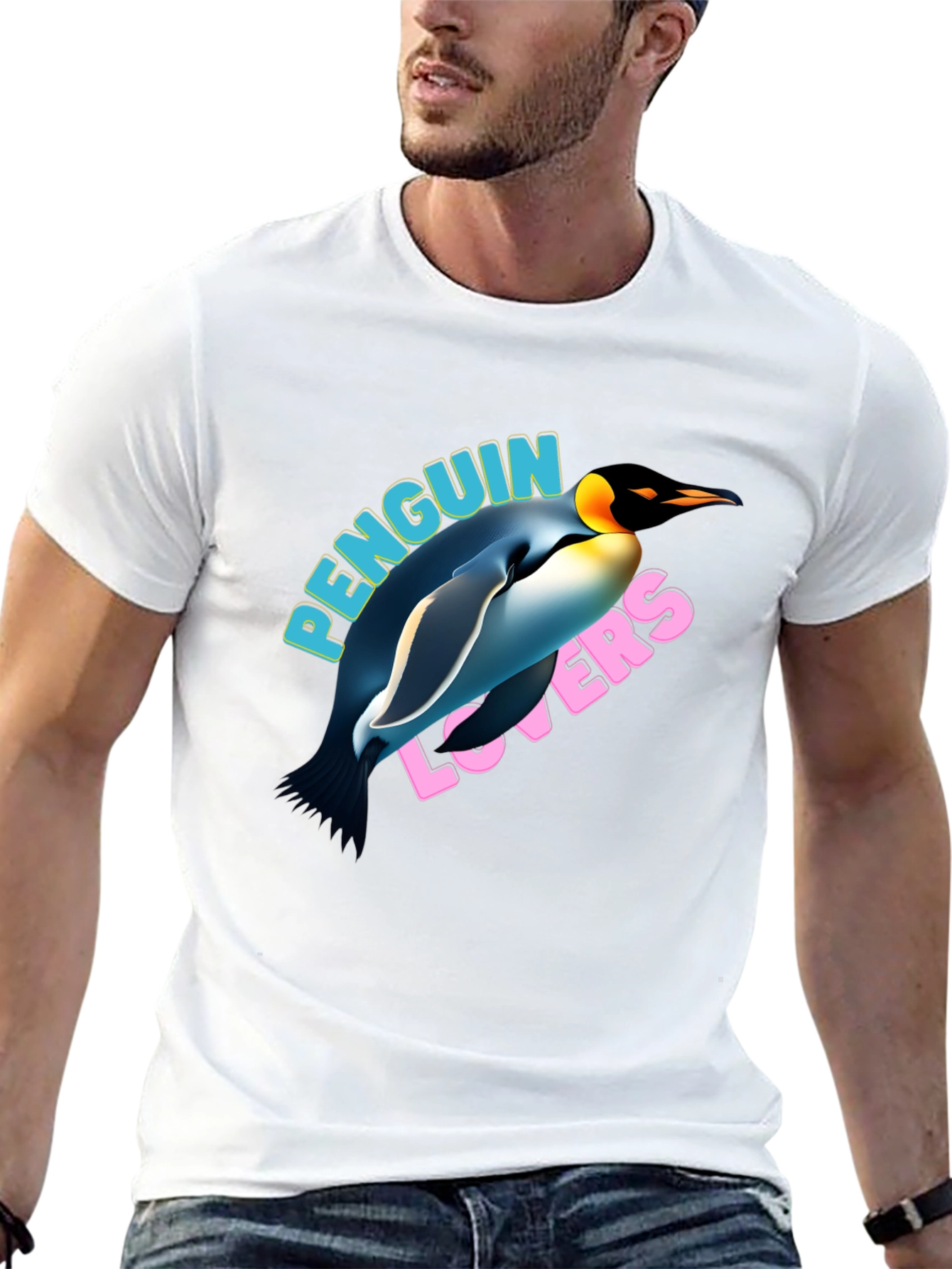 Penguin Lovers Graphic T-Shirt - Black