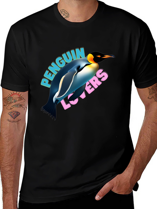 Penguin Lovers Graphic T-Shirt - Black