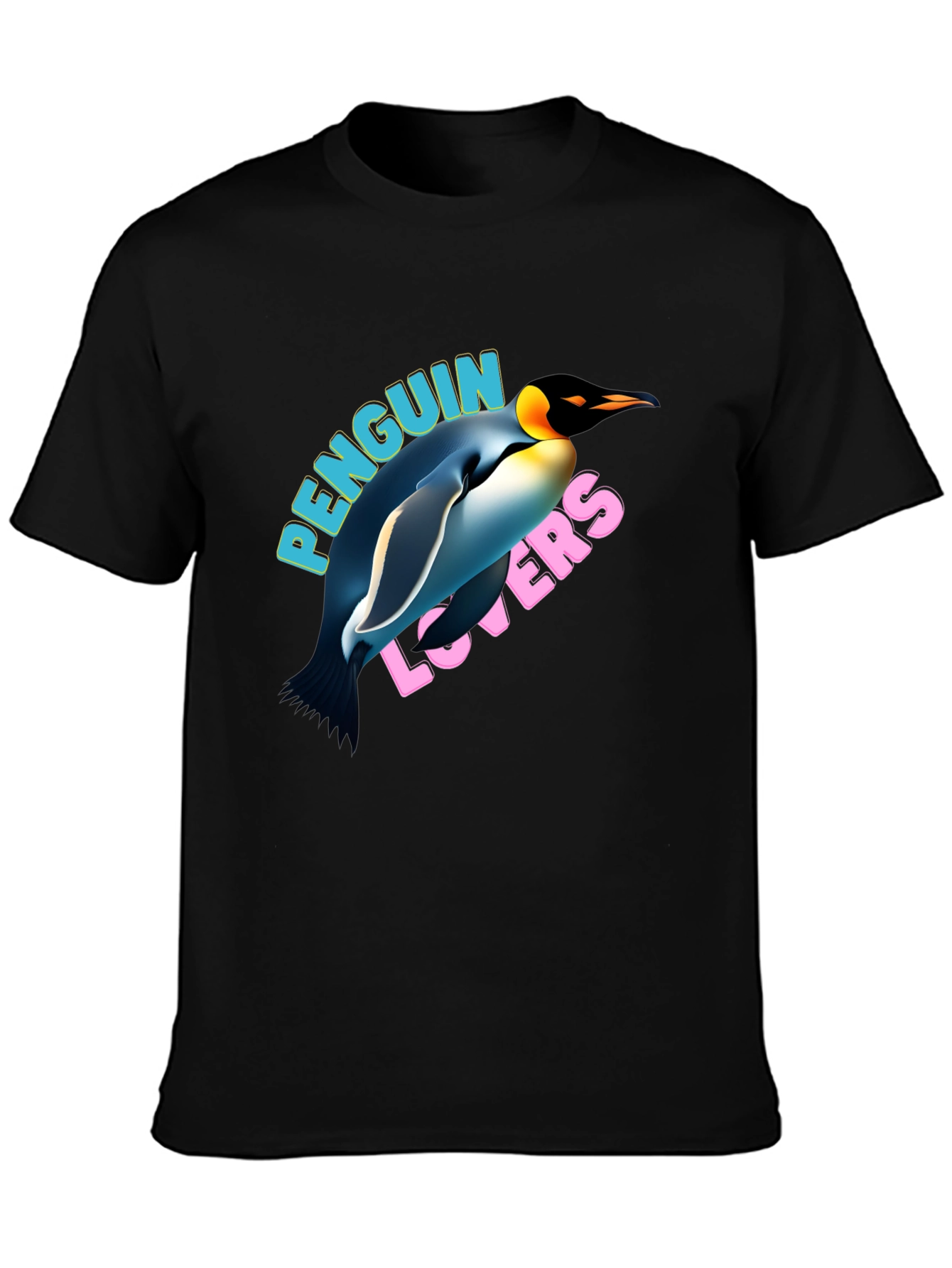 Penguin Lovers Graphic T-Shirt - Black