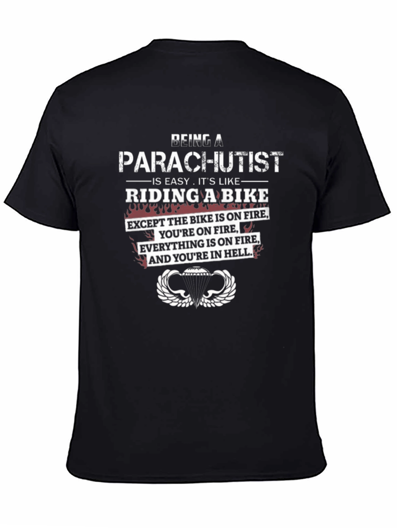 Parachutist Riding a Bike Graphic Tee