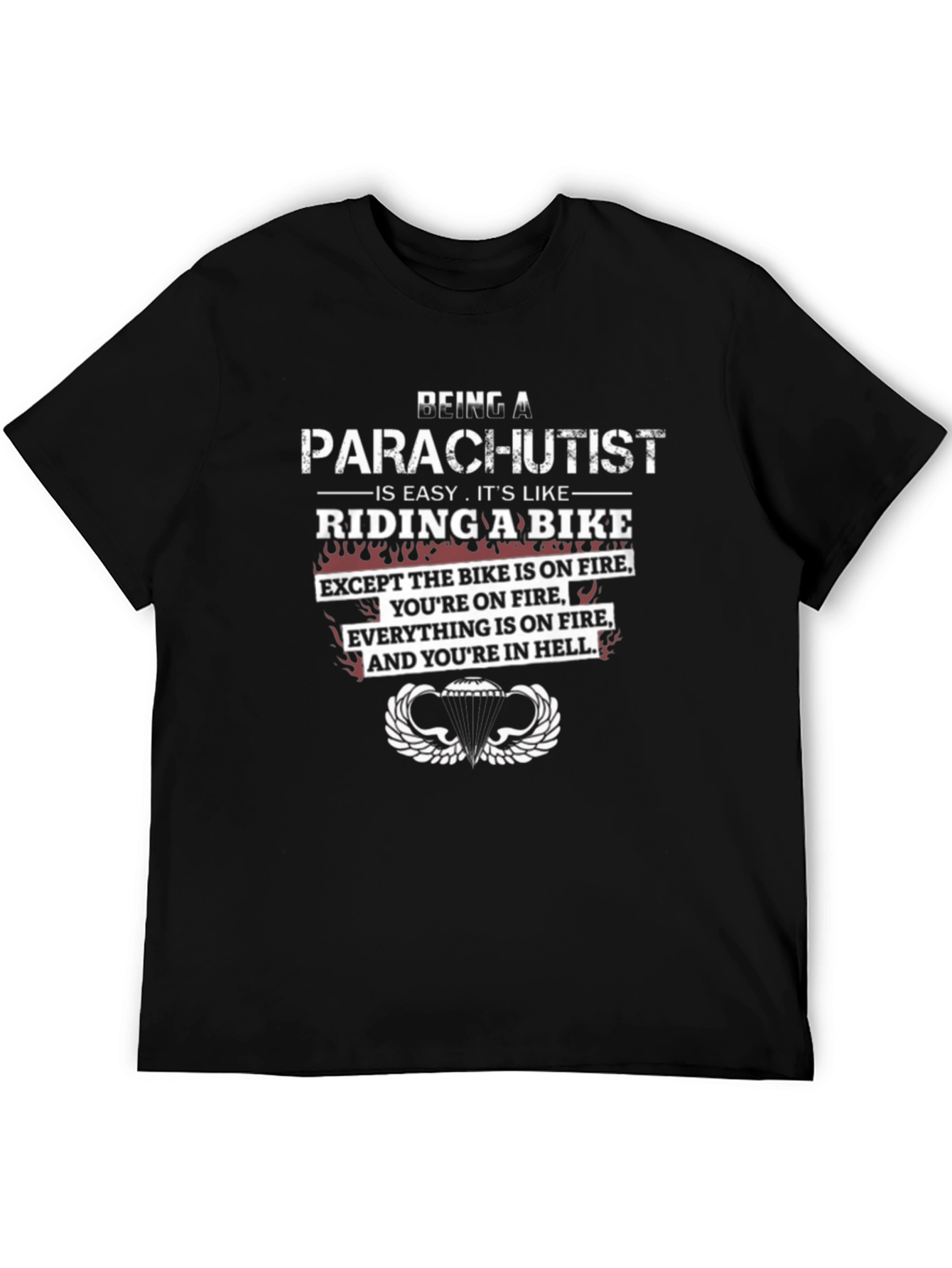 Parachutist Riding a Bike Graphic Tee