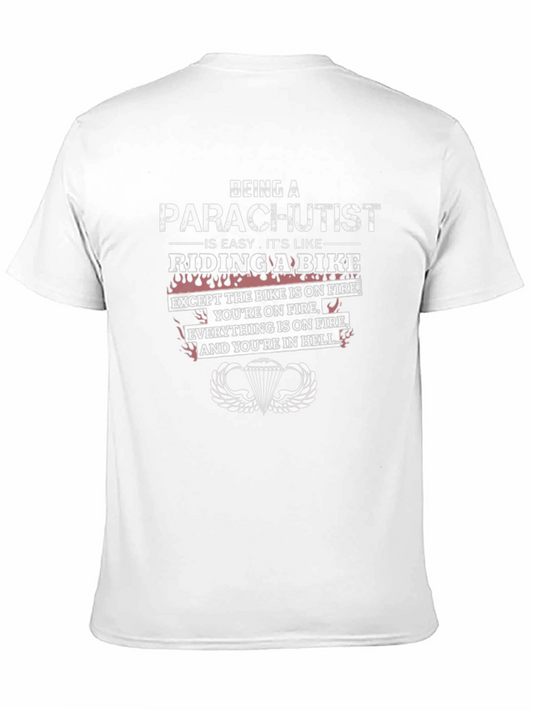 Parachutist Riding a Bike Graphic Tee